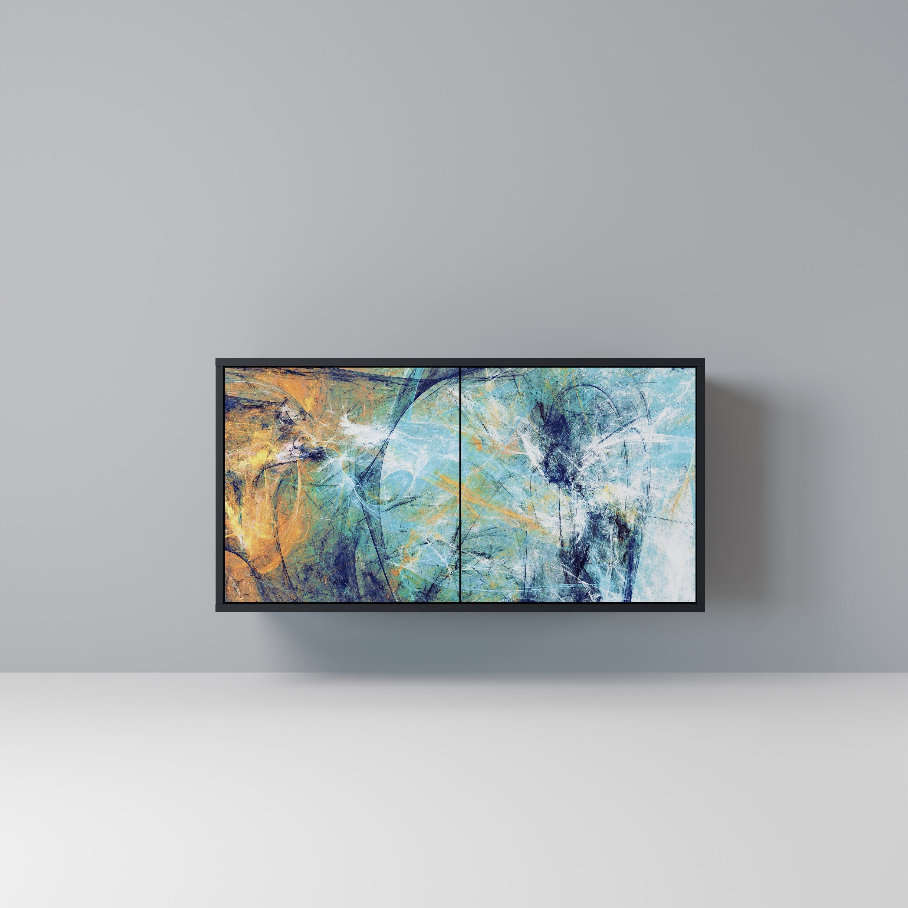 ABSTRACT THOUGHTS Buffet 2 portes en finition noire