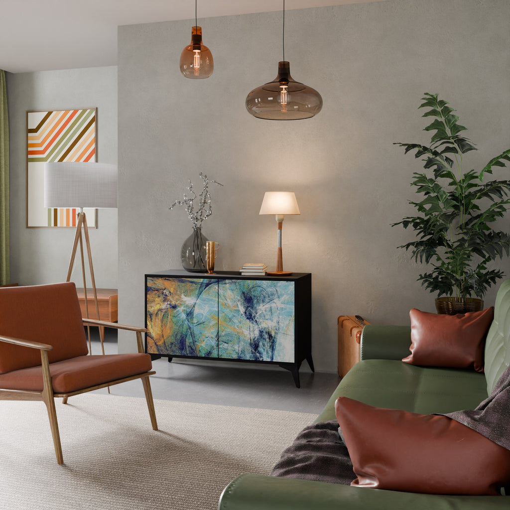 ABSTRACT THOUGHTS 2-Door Sideboard in Black Finish