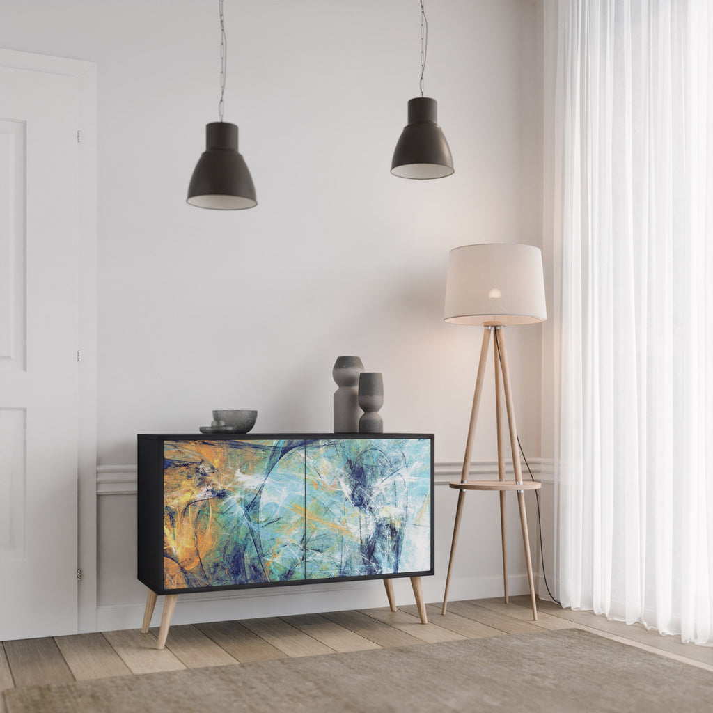 ABSTRACT THOUGHTS 2-Door Sideboard in Black Finish