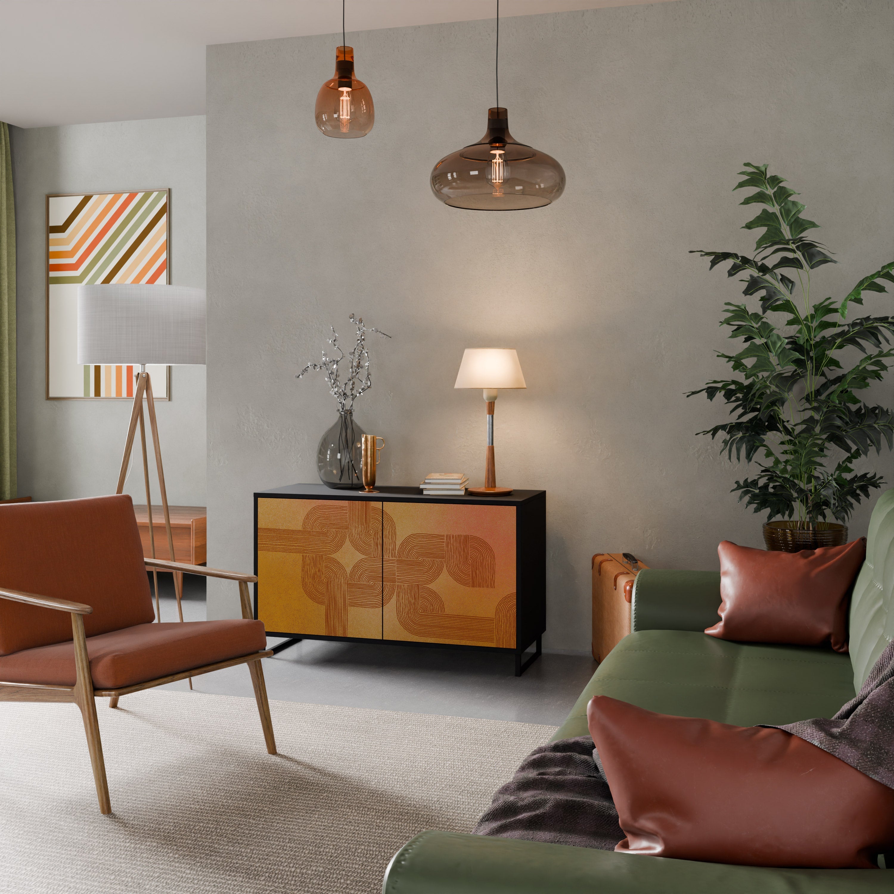 STRENGTHENING RELATION 2-Door Sideboard in Black Finish