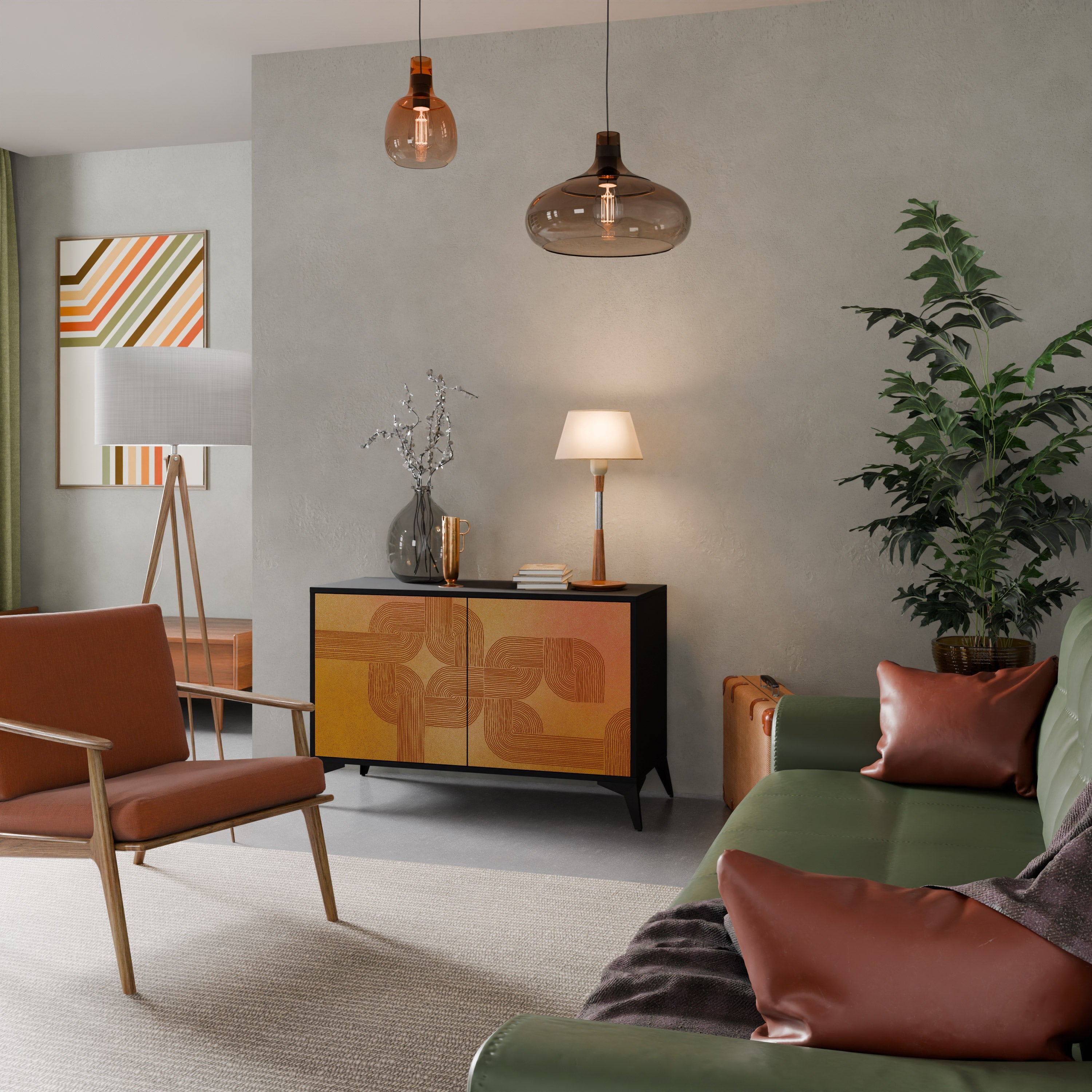 STRENGTHENING RELATION 2-Door Sideboard in Black Finish