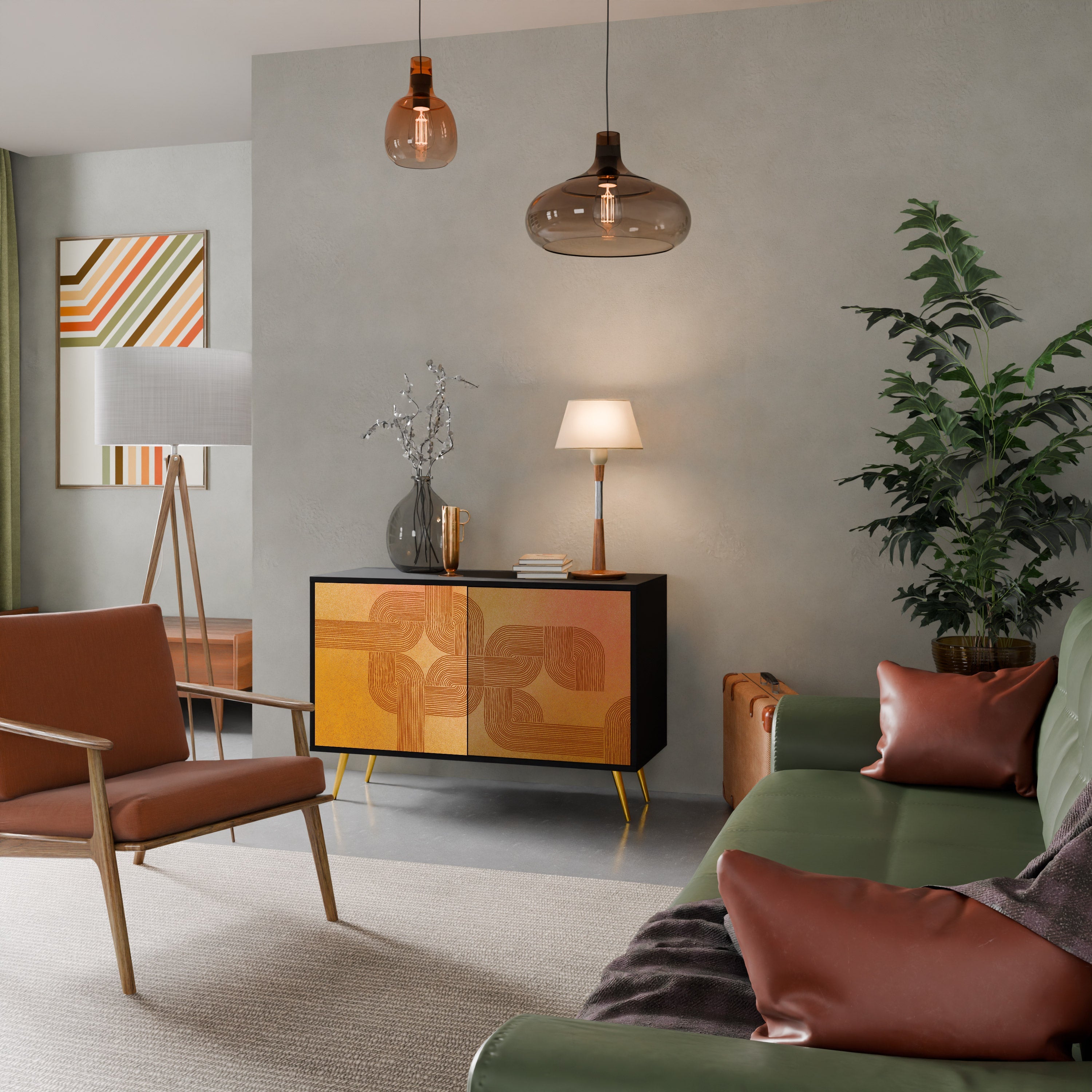 STRENGTHENING RELATION 2-Door Sideboard in Black Finish