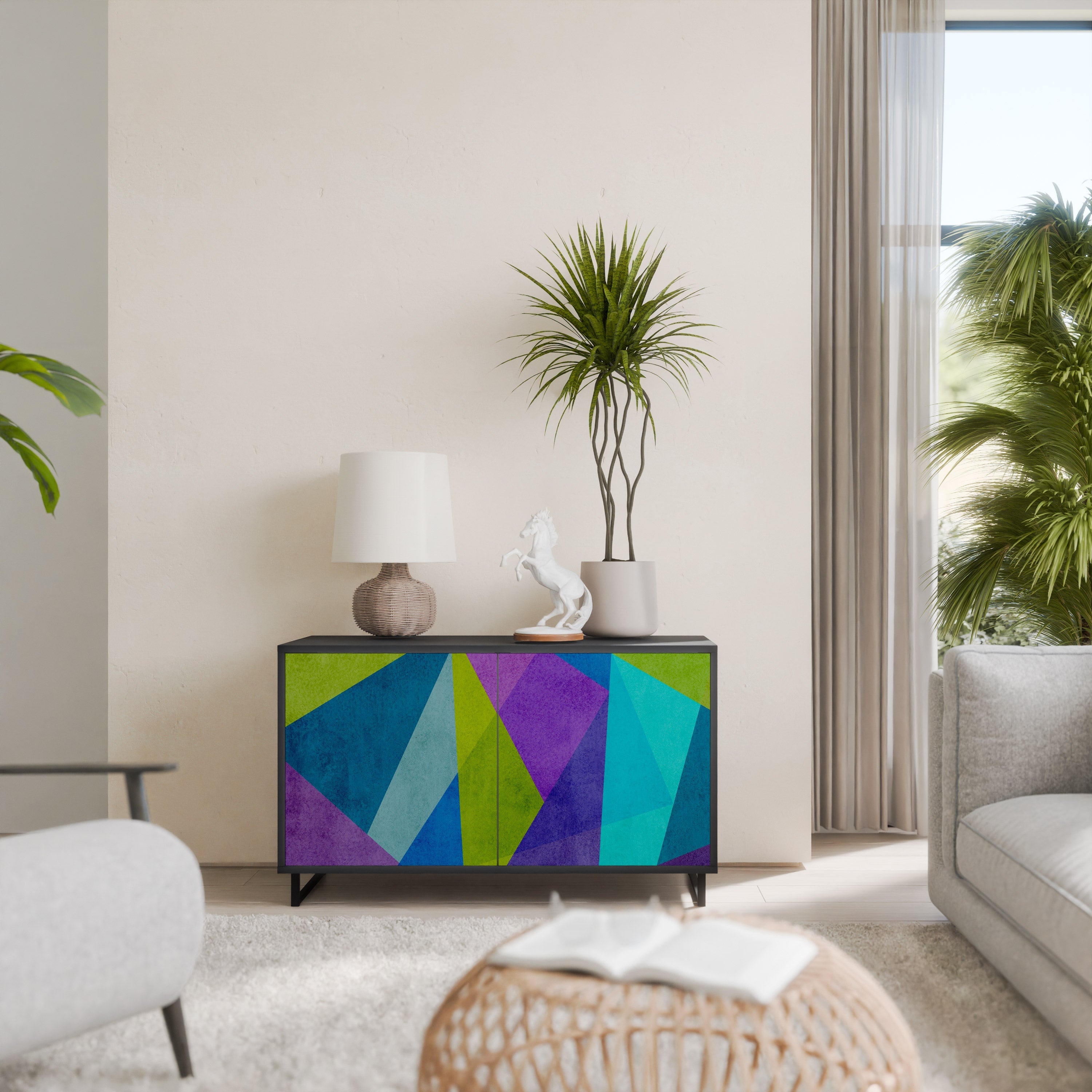 COLD SHOWCASE 2-Door Sideboard in Black Finish