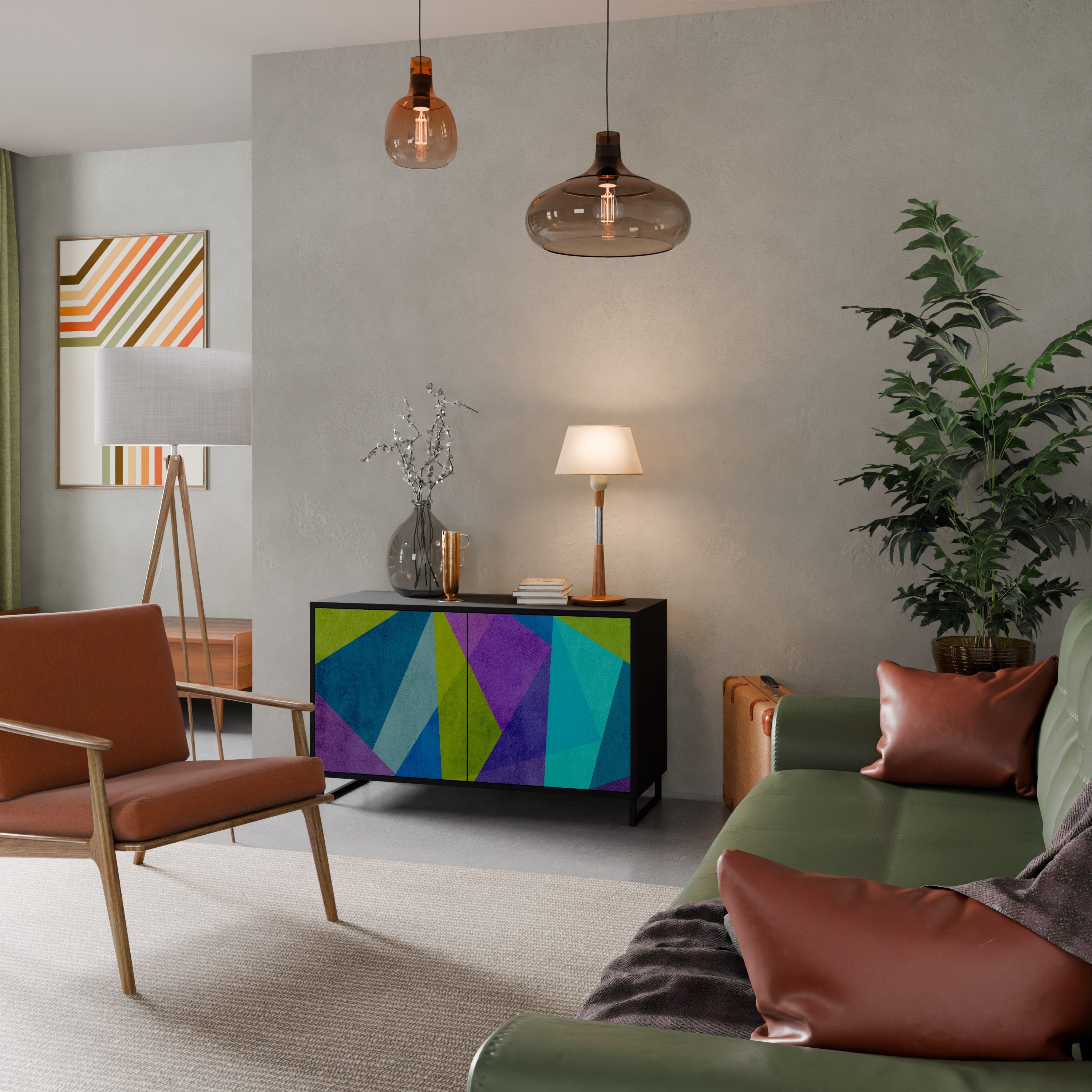 COLD SHOWCASE 2-Door Sideboard in Black Finish