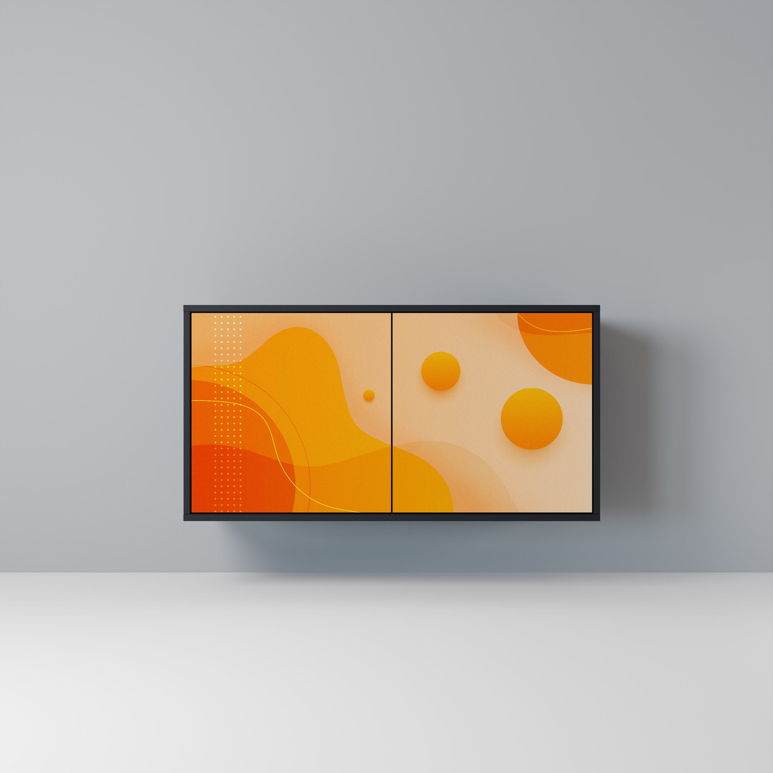 ORANGE ARRANGEMENT 2-Door Sideboard in Black Finish