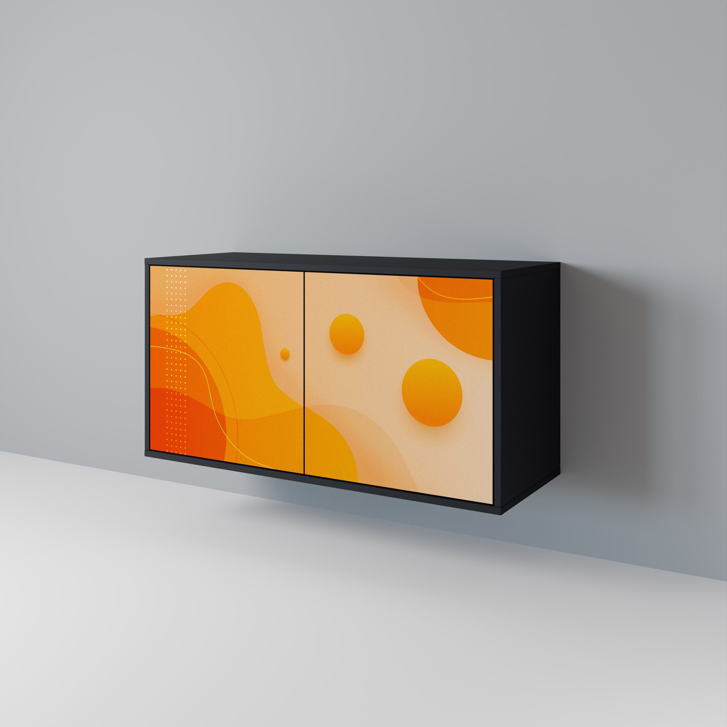 ORANGE ARRANGEMENT 2-Door Sideboard in Black Finish