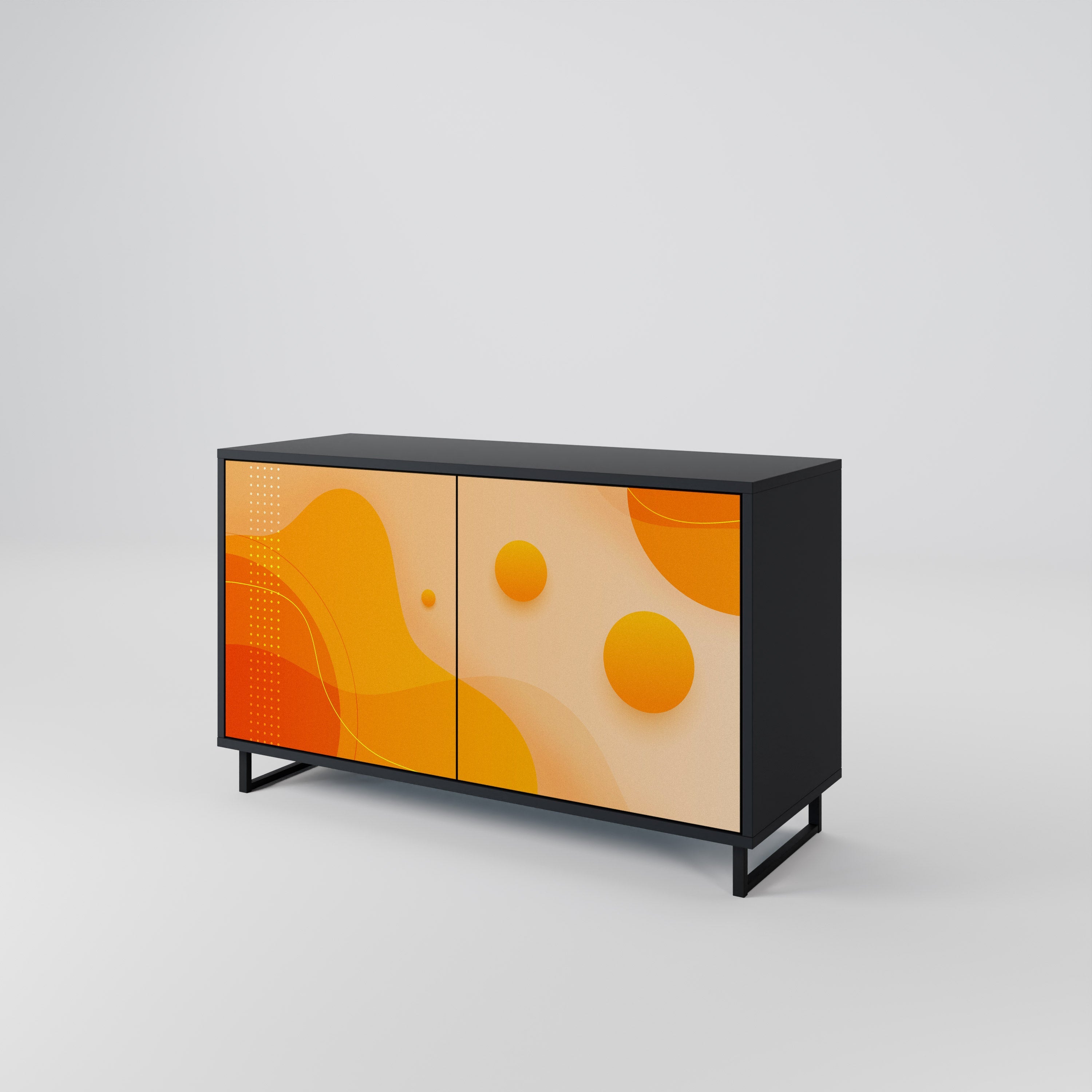 ORANGE ARRANGEMENT 2-Door Sideboard in Black Finish