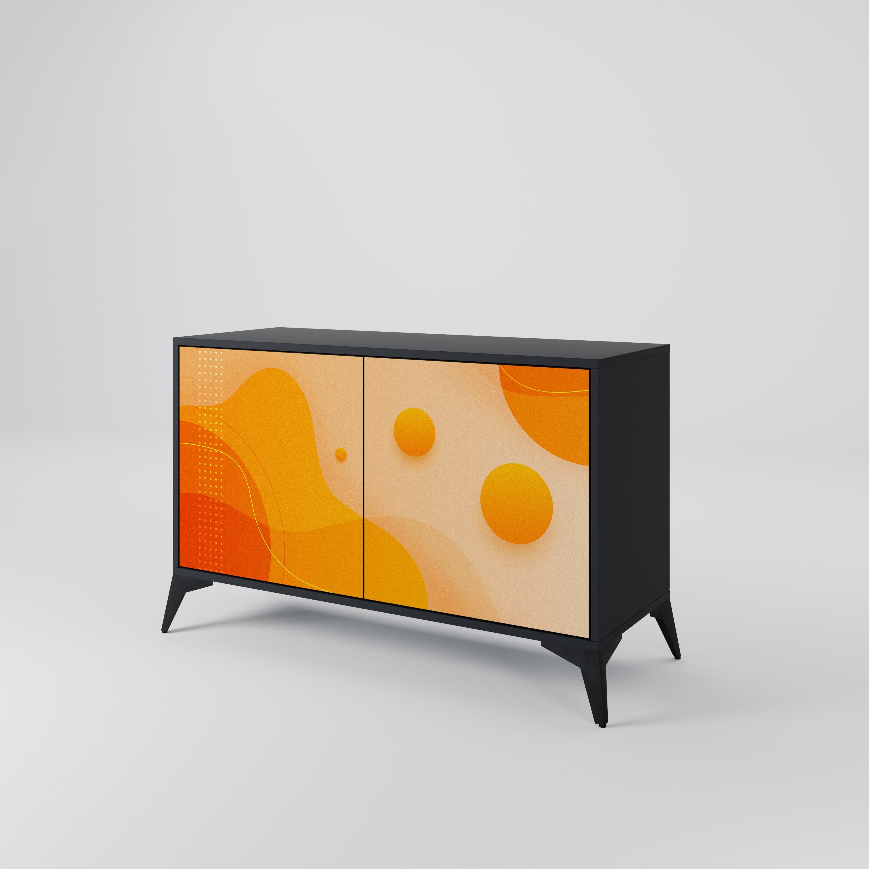 ORANGE ARRANGEMENT 2-Door Sideboard in Black Finish