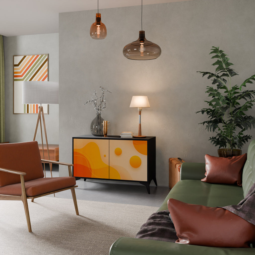 ORANGE ARRANGEMENT 2-Door Sideboard in Black Finish