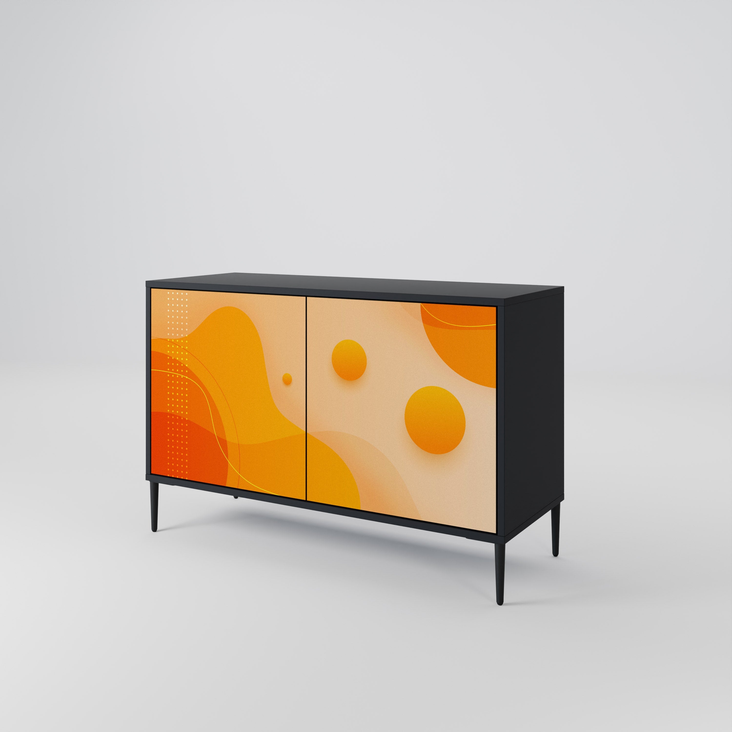 ORANGE ARRANGEMENT 2-Door Sideboard in Black Finish