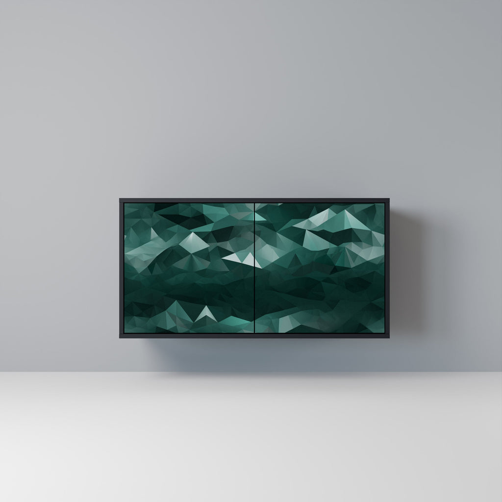 POLYGONAL FLOATING 2-Door Sideboard in Black Finish