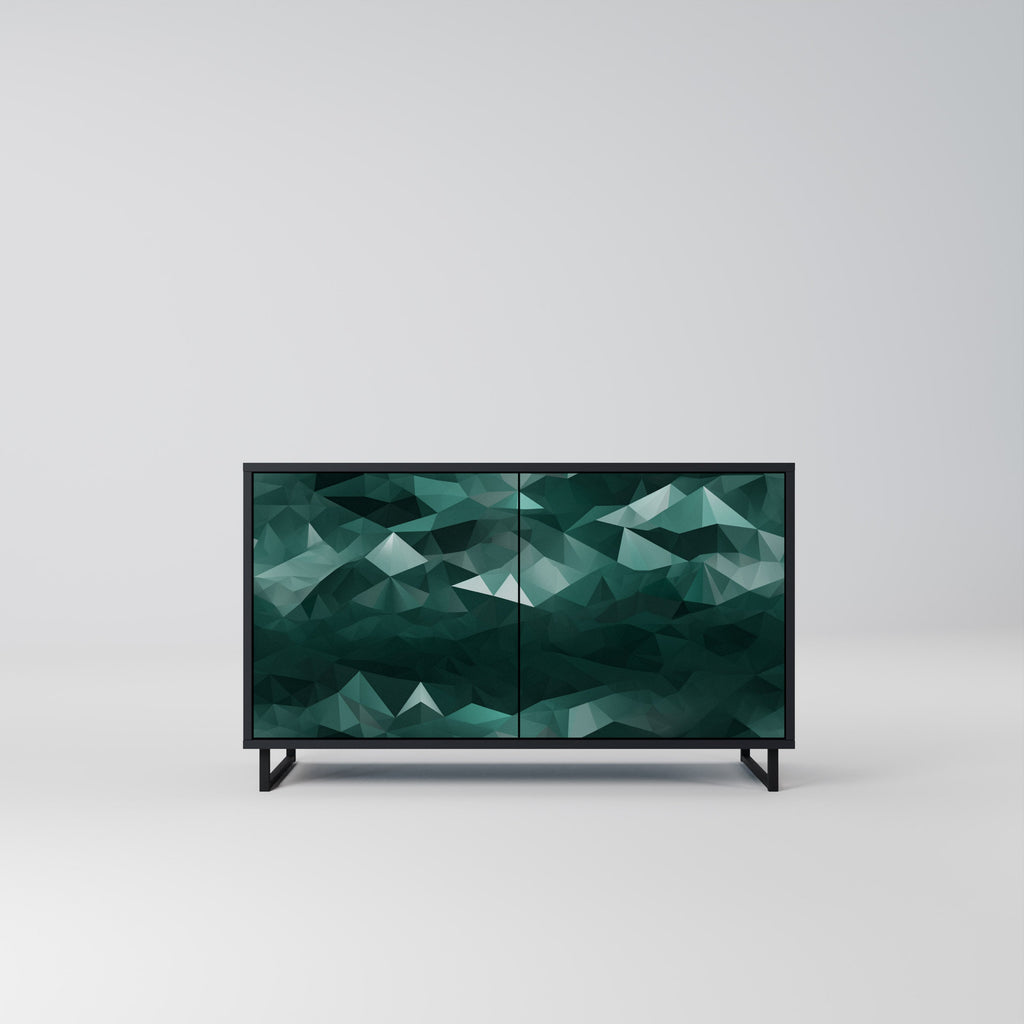 POLYGONAL FLOATING 2-Door Sideboard in Black Finish