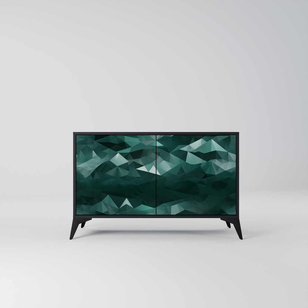 POLYGONAL FLOATING 2-Door Sideboard in Black Finish