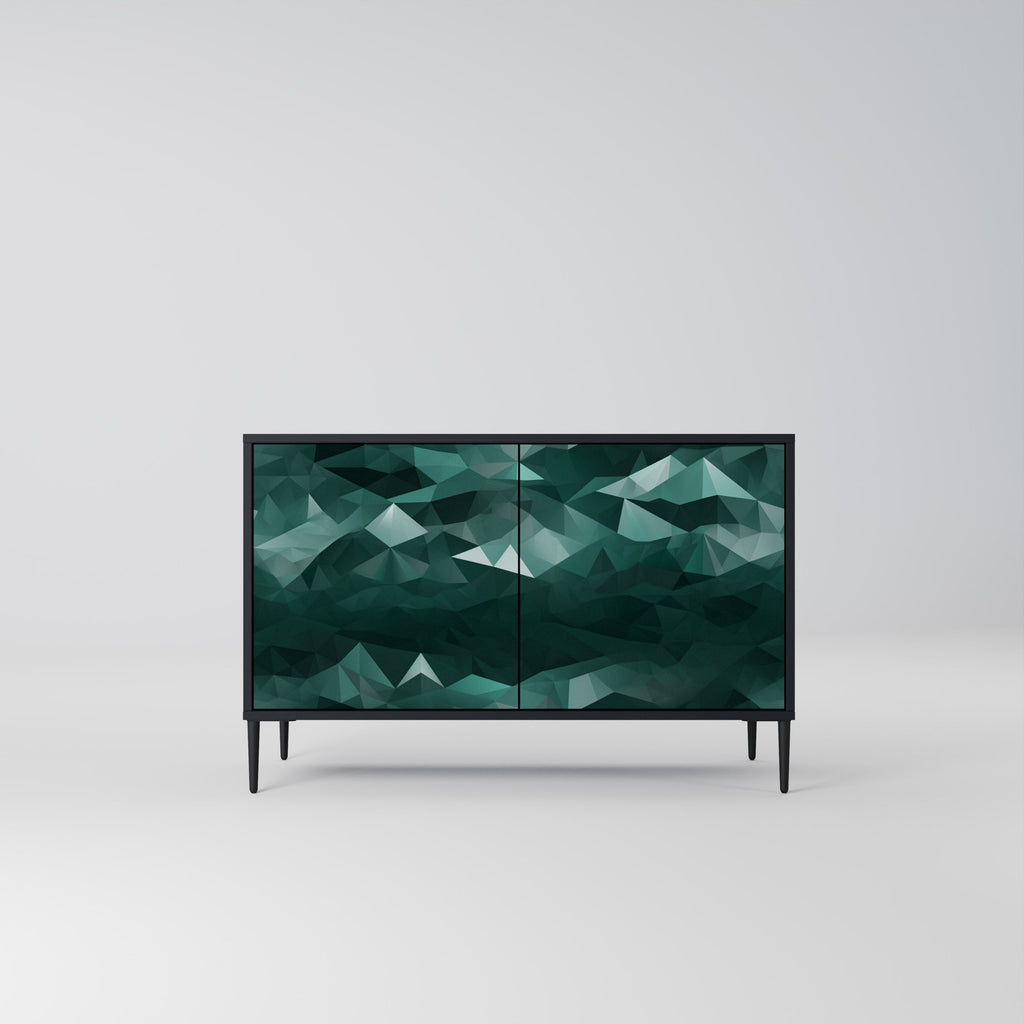 POLYGONAL FLOATING 2-Door Sideboard in Black Finish