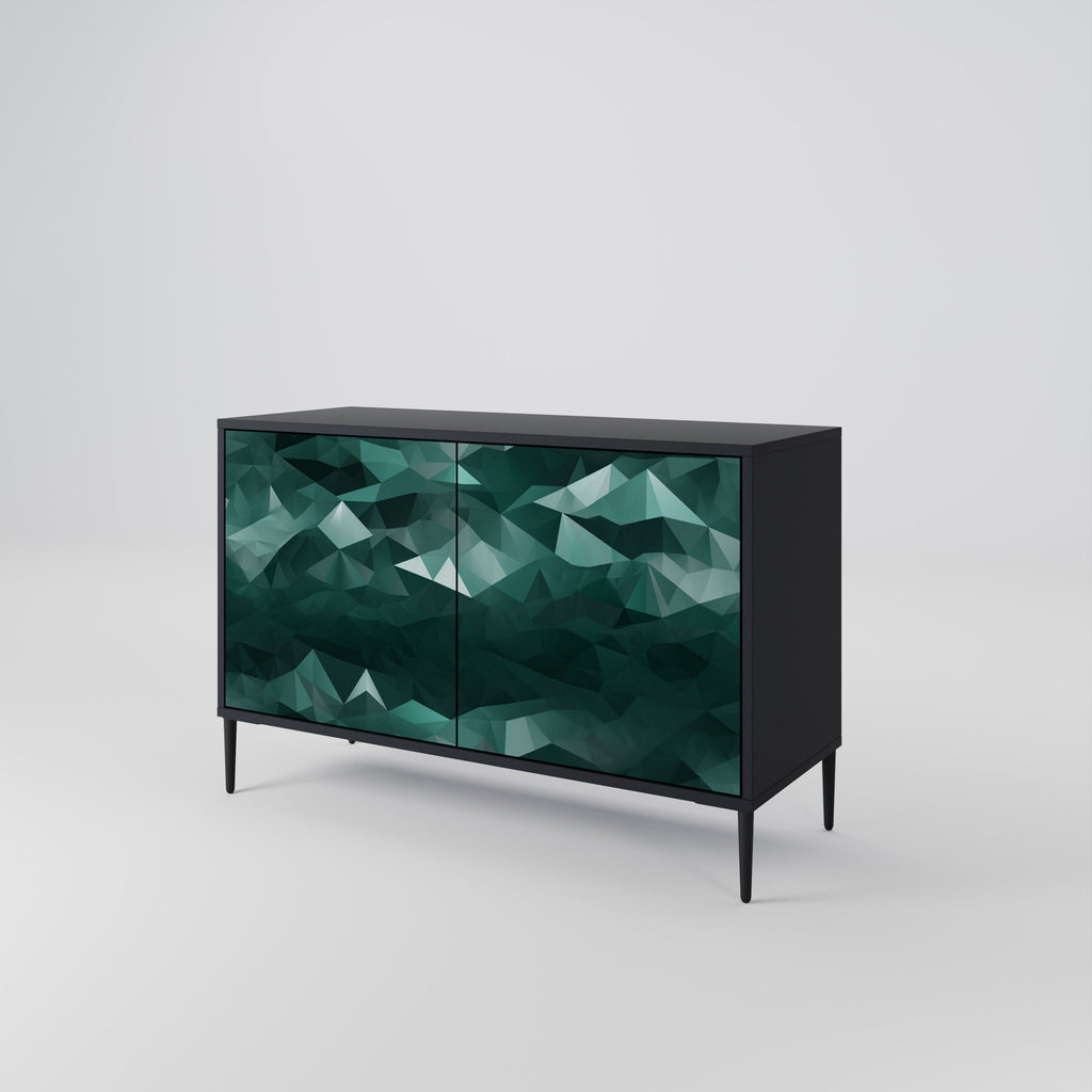 POLYGONAL FLOATING 2-Door Sideboard in Black Finish
