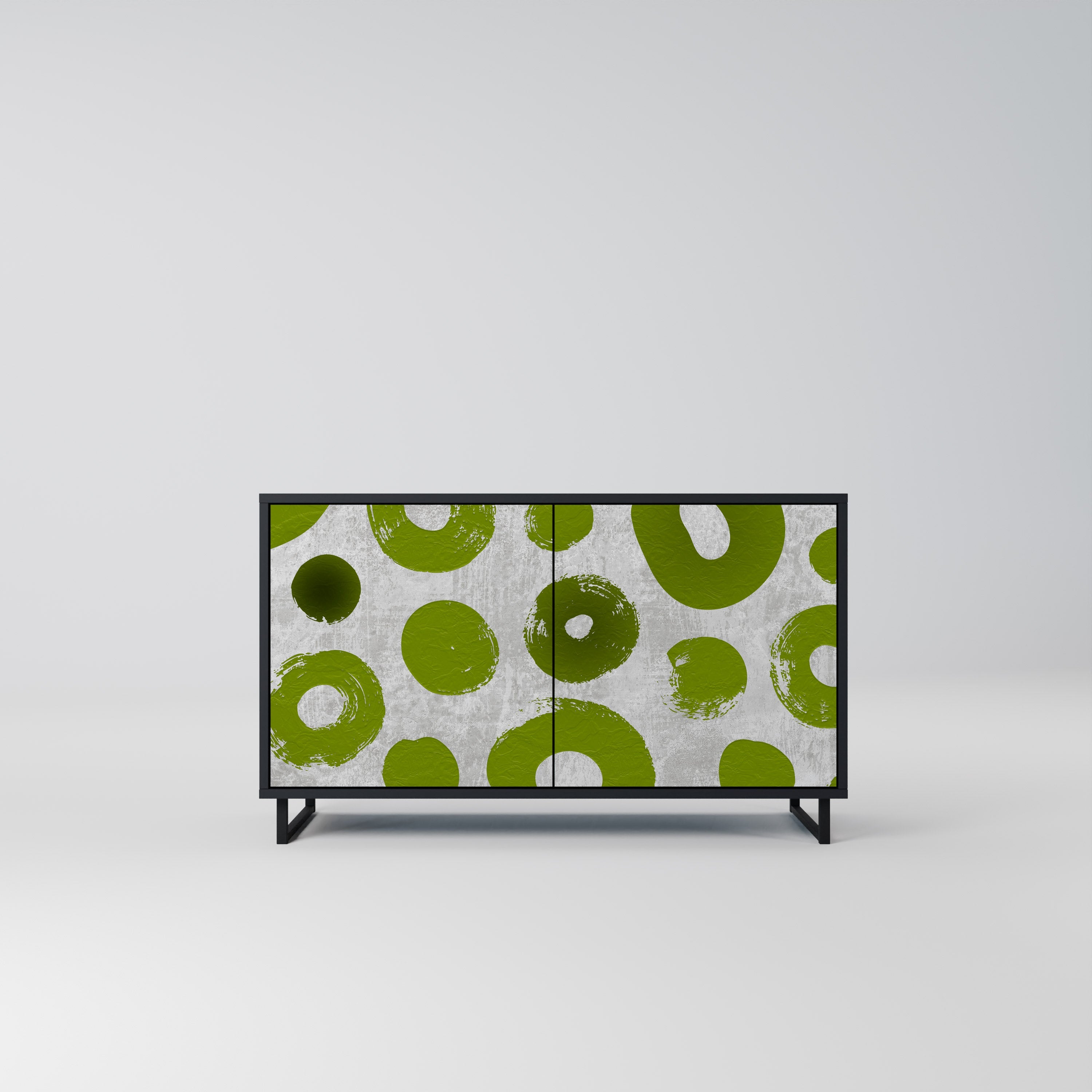 GREEN RHAPSODY 2-Door Sideboard in Black Finish