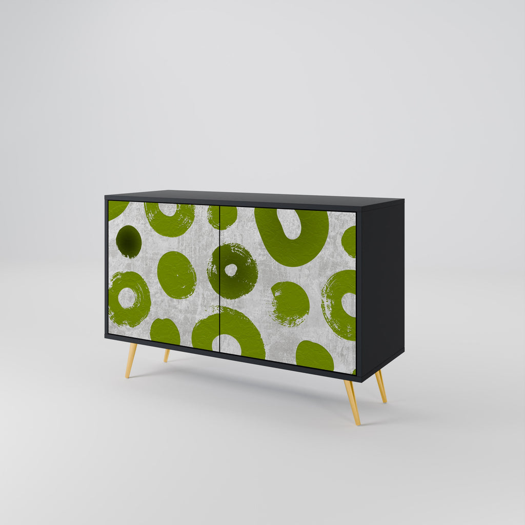 GREEN RHAPSODY 2-Door Sideboard in Black Finish