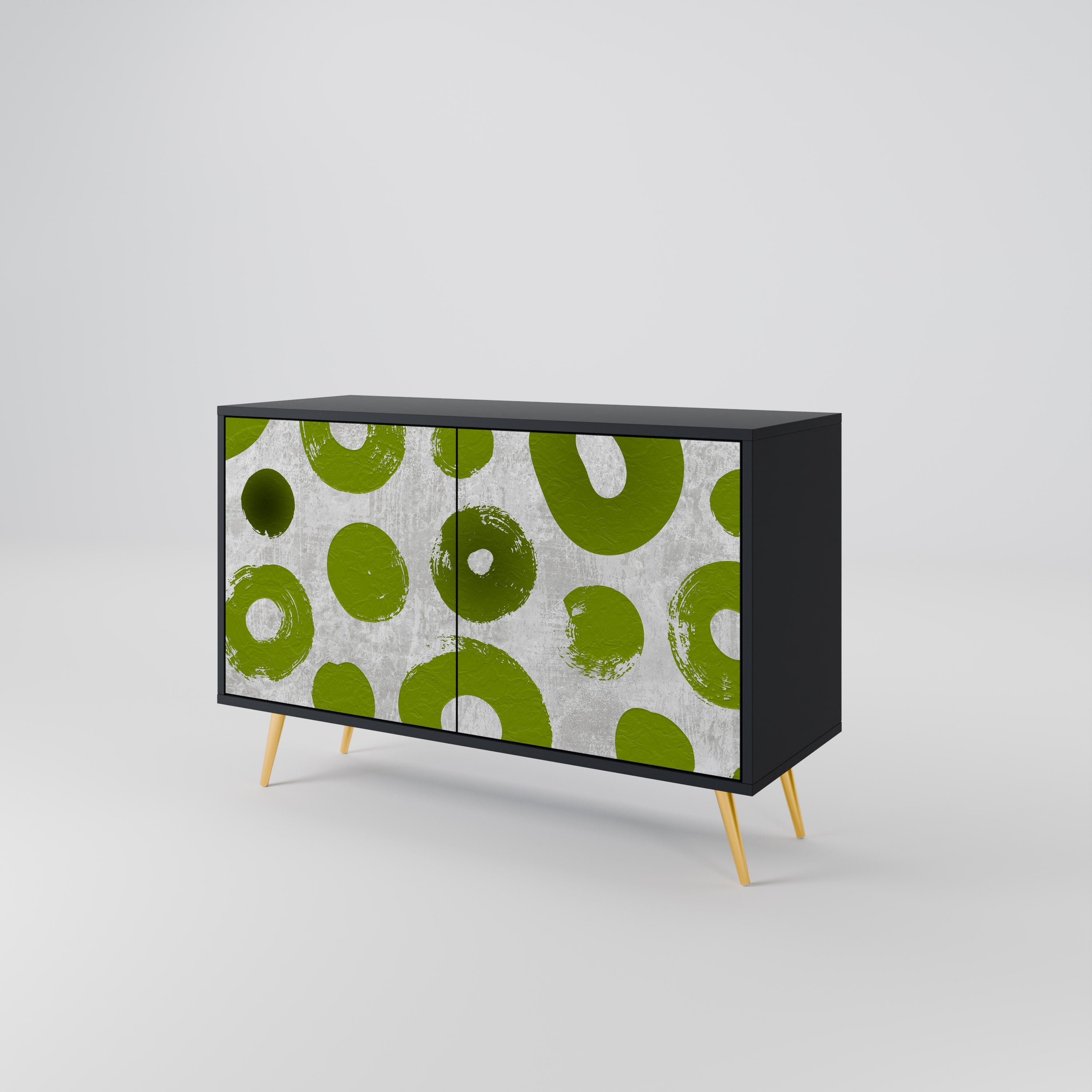 GREEN RHAPSODY 2-Door Sideboard in Black Finish