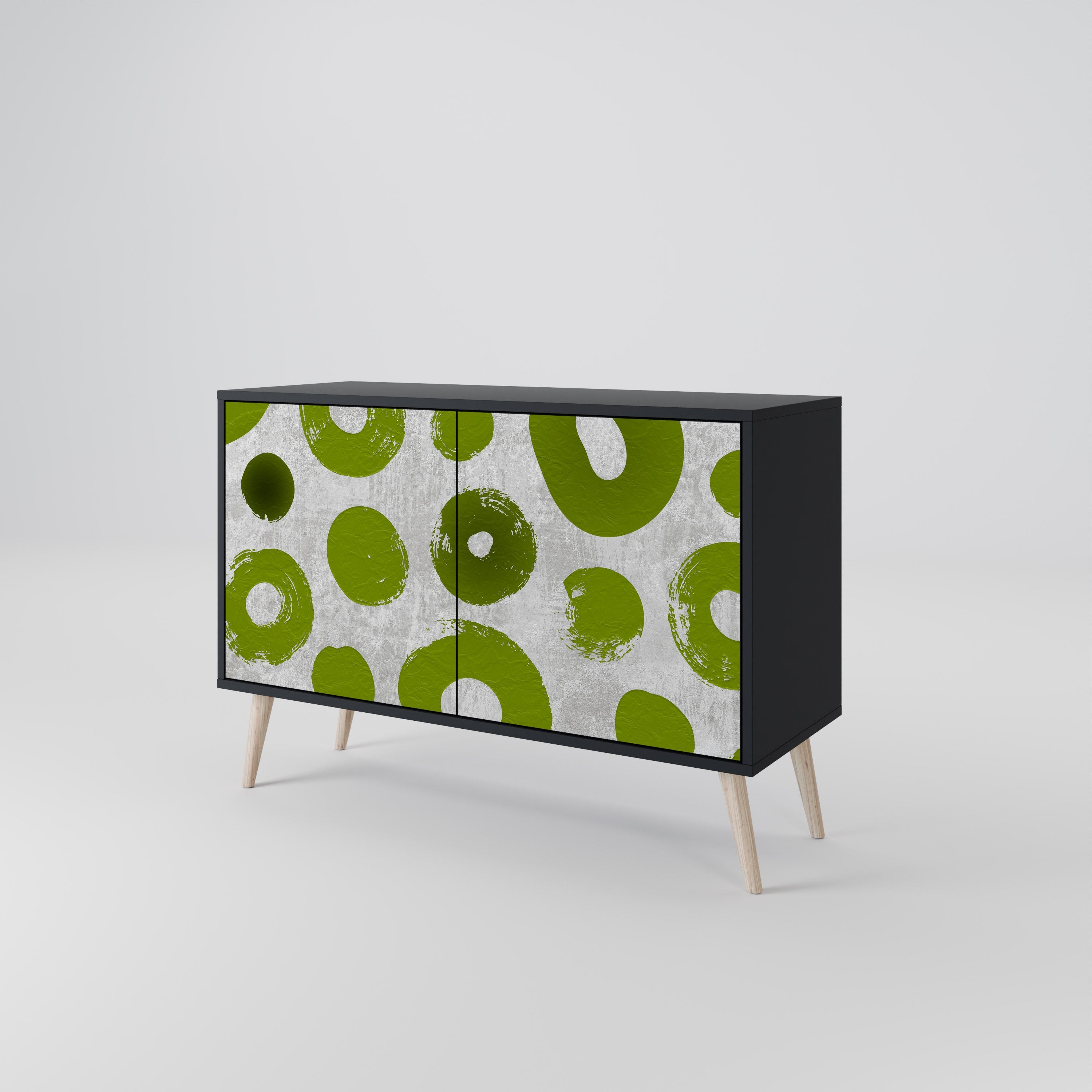 GREEN RHAPSODY 2-Door Sideboard in Black Finish