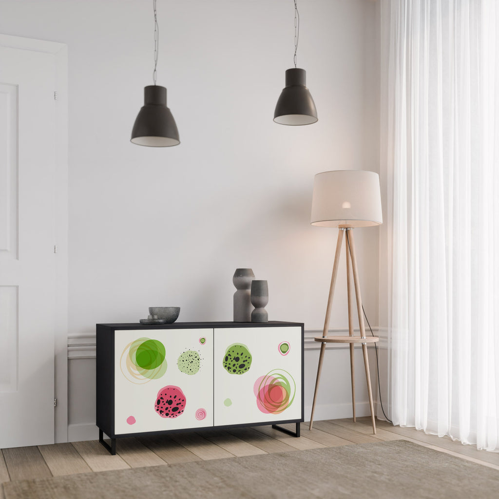 Buffet 2 portes COLORFUL COSMOS finition noire