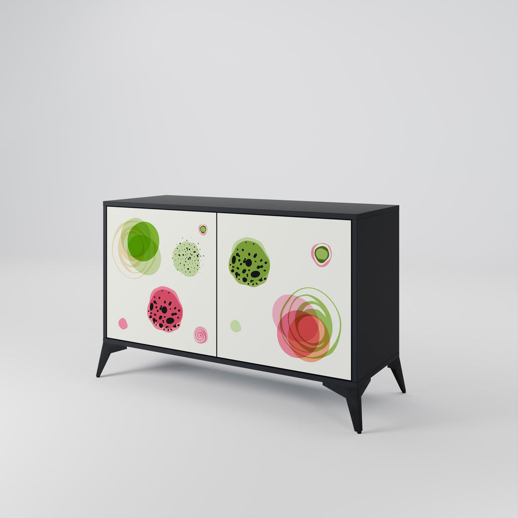 Buffet 2 portes COLORFUL COSMOS finition noire