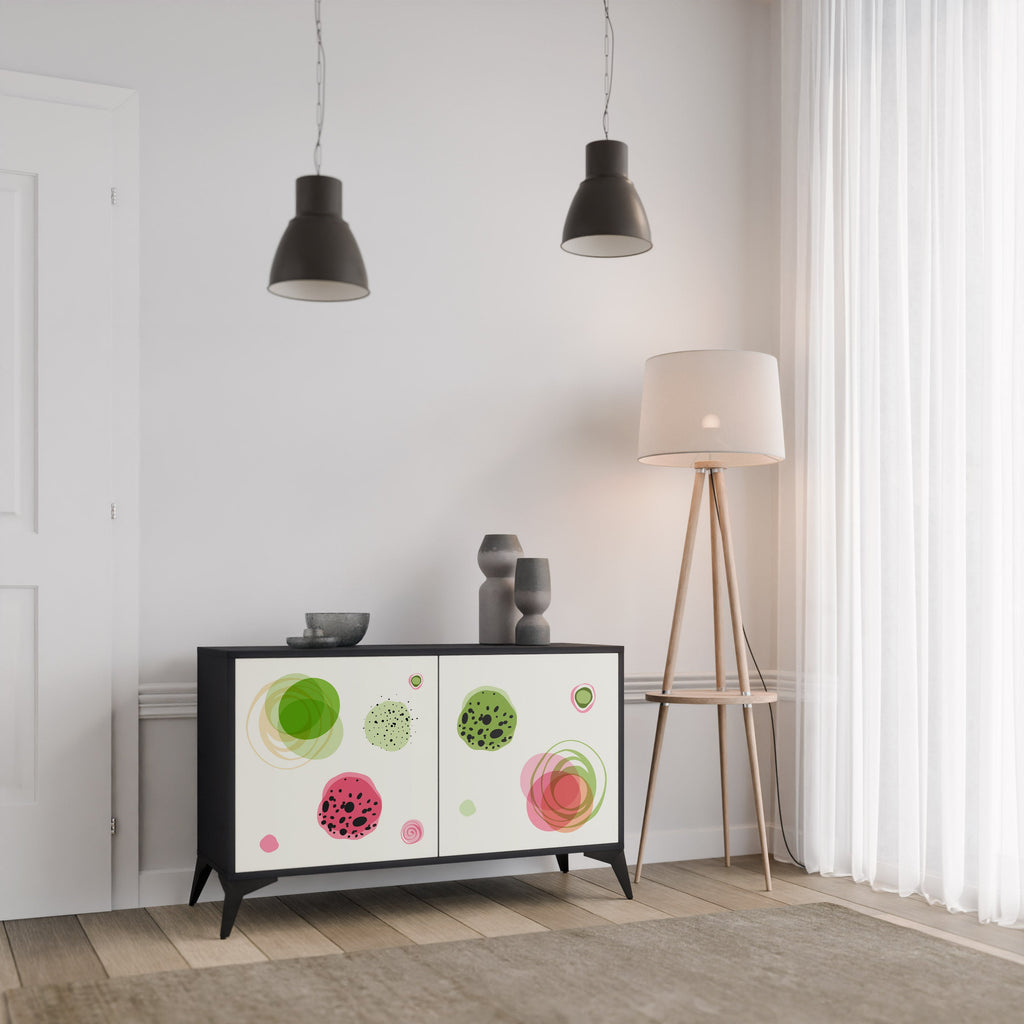 Buffet 2 portes COLORFUL COSMOS finition noire