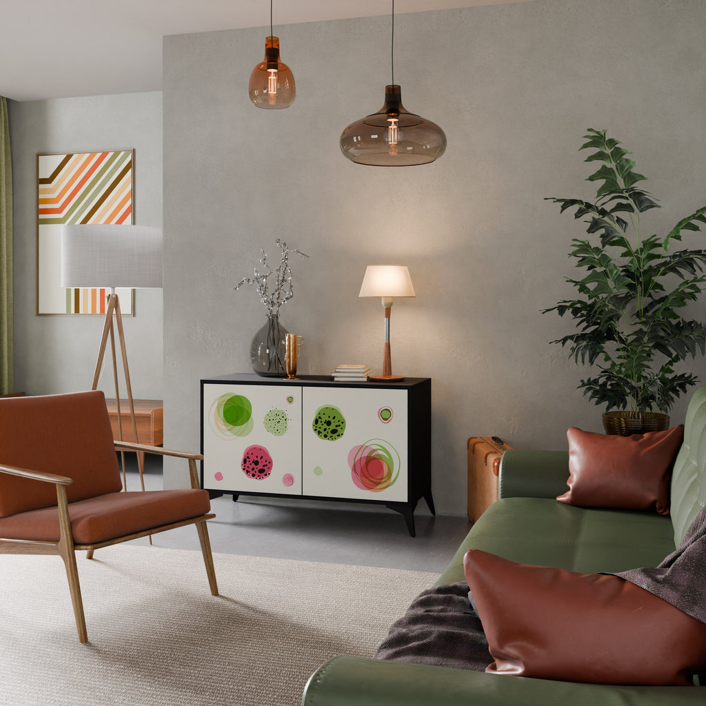 Buffet 2 portes COLORFUL COSMOS finition noire