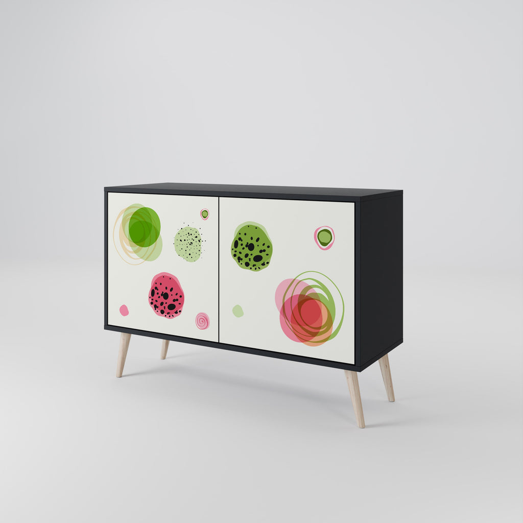 Buffet 2 portes COLORFUL COSMOS finition noire