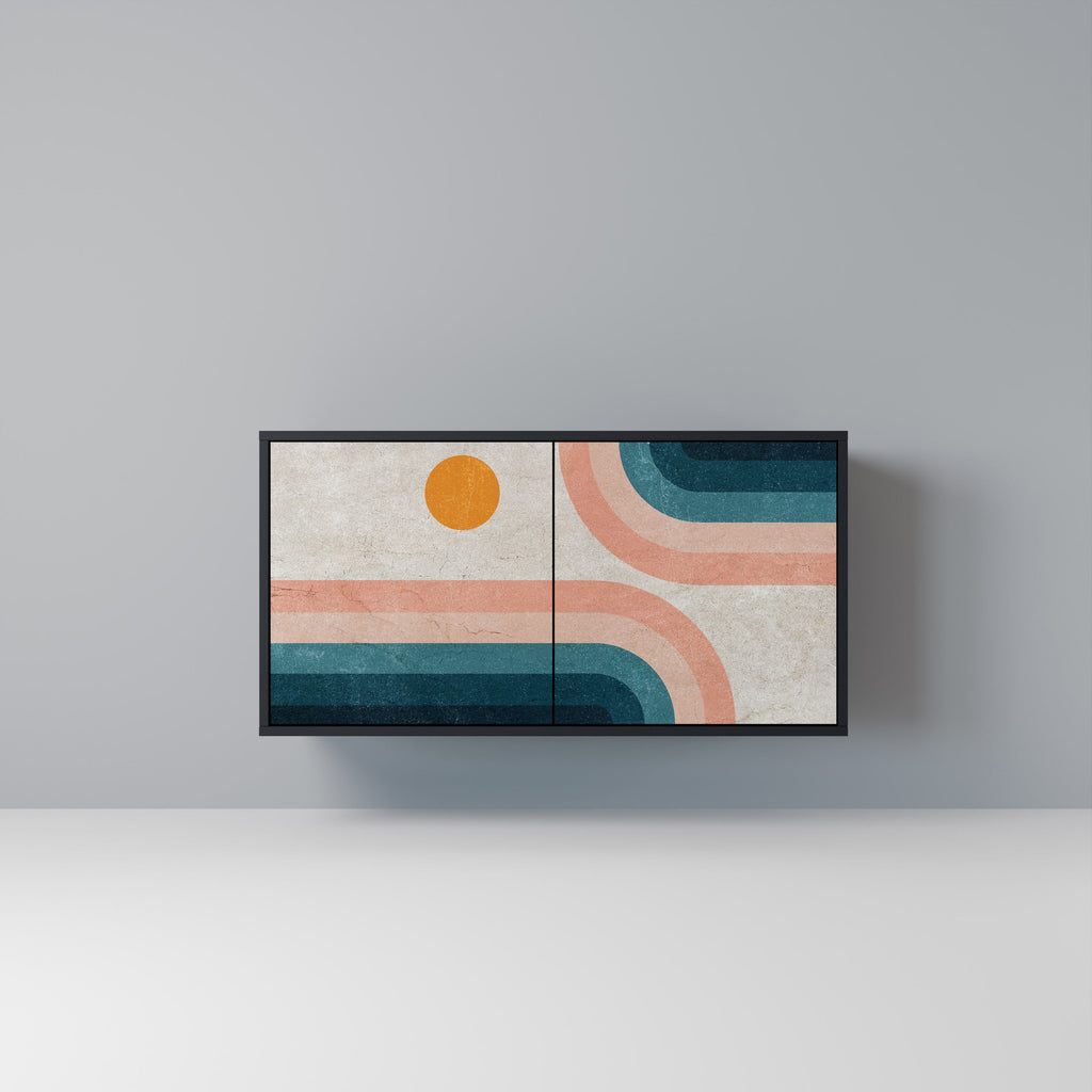 Buffet 2 portes TWO HALVES en finition noire