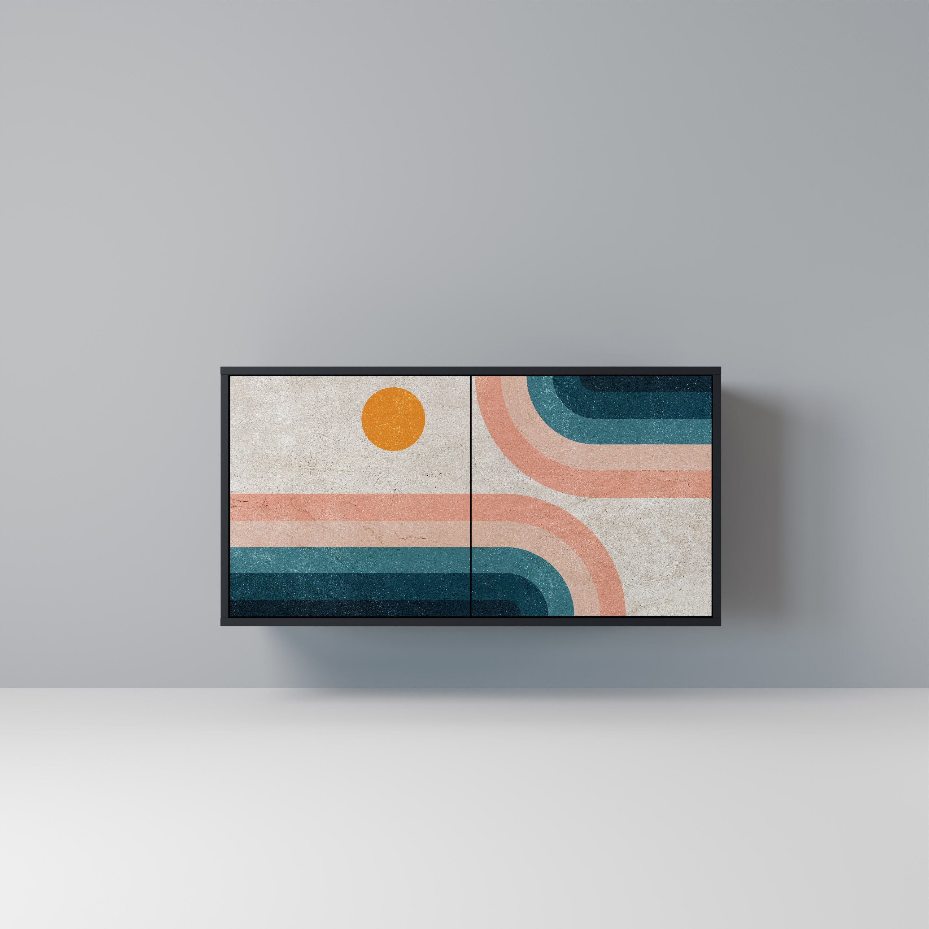 Buffet 2 portes TWO HALVES en finition noire