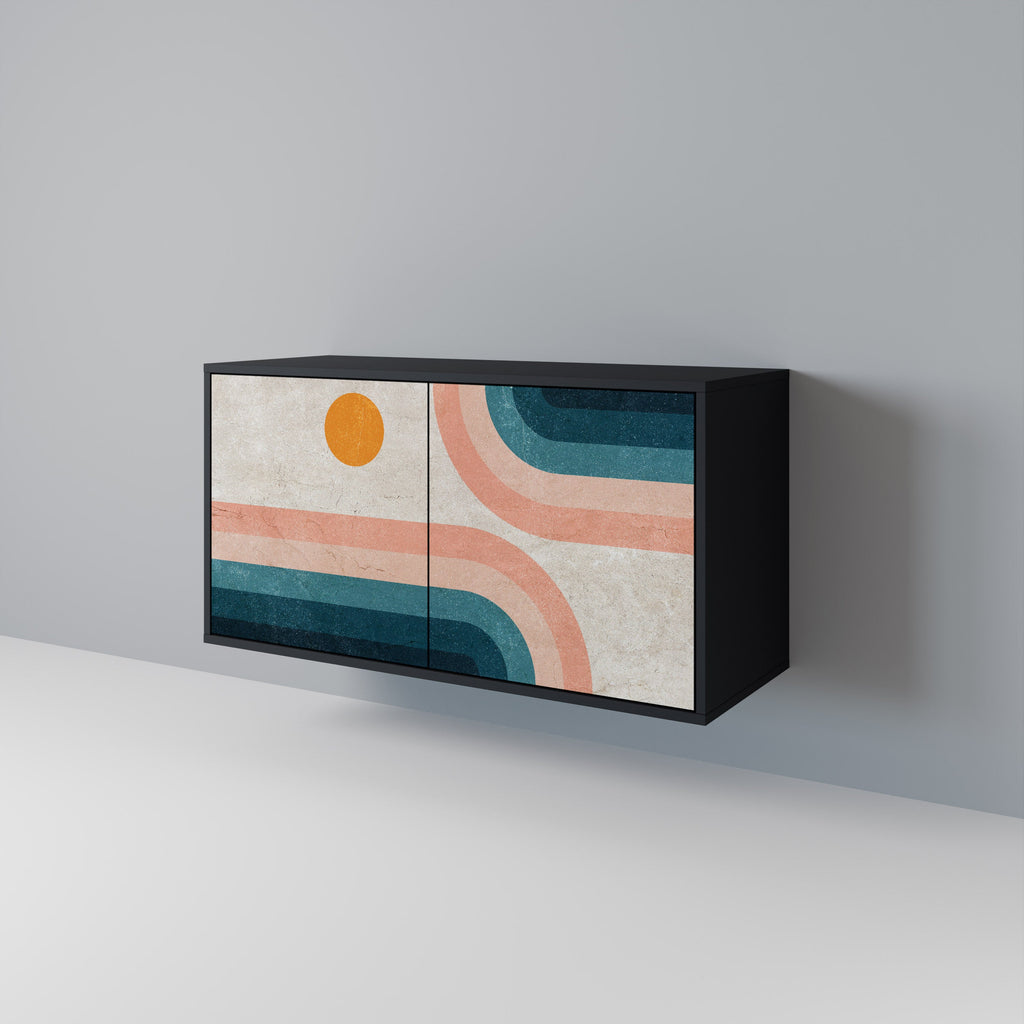 Buffet 2 portes TWO HALVES en finition noire