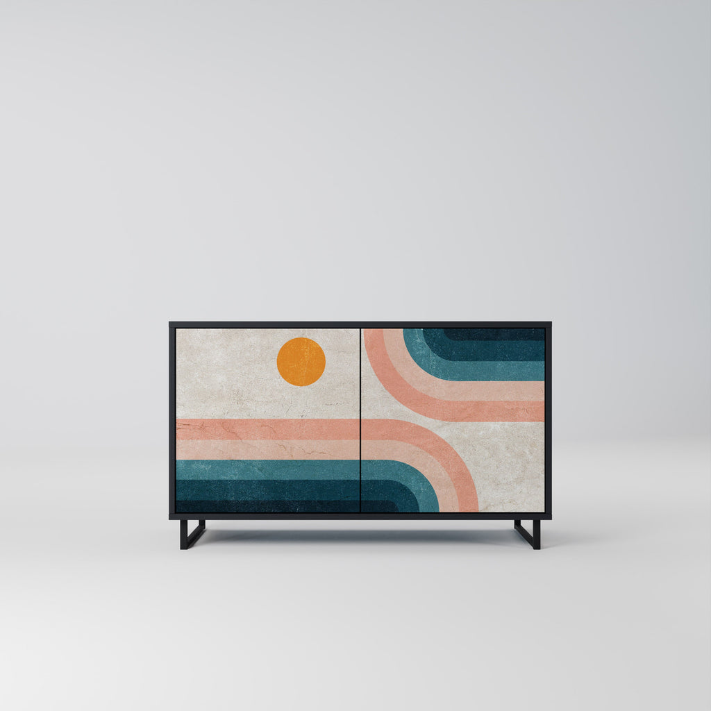 Buffet 2 portes TWO HALVES en finition noire