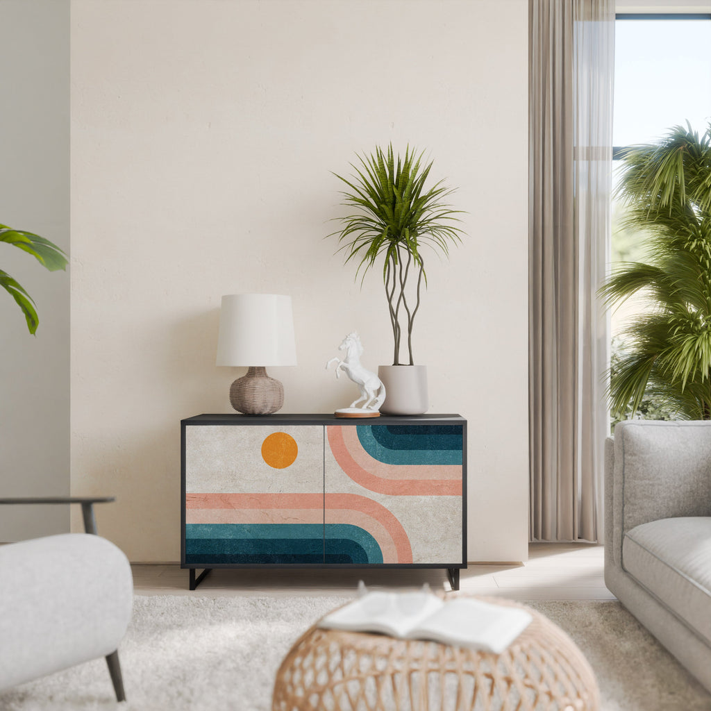 Buffet 2 portes TWO HALVES en finition noire