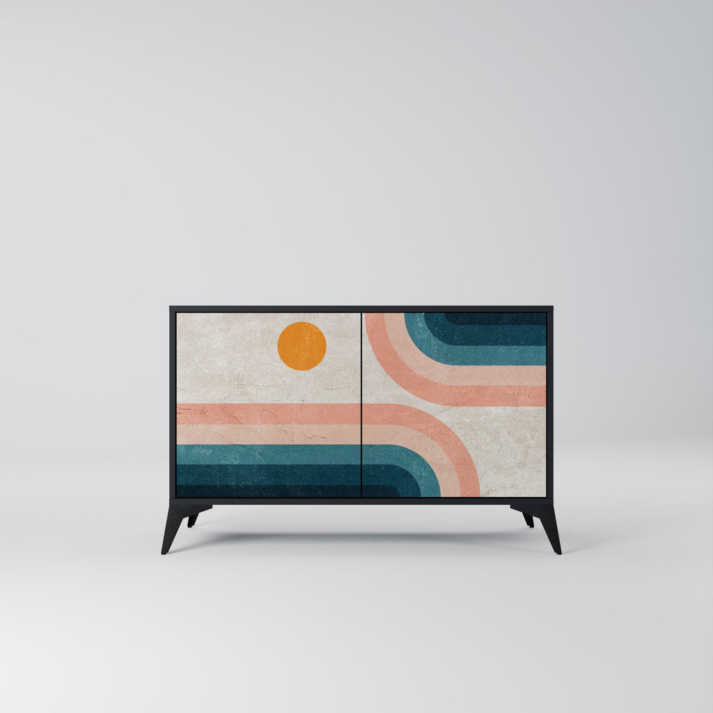 Buffet 2 portes TWO HALVES en finition noire