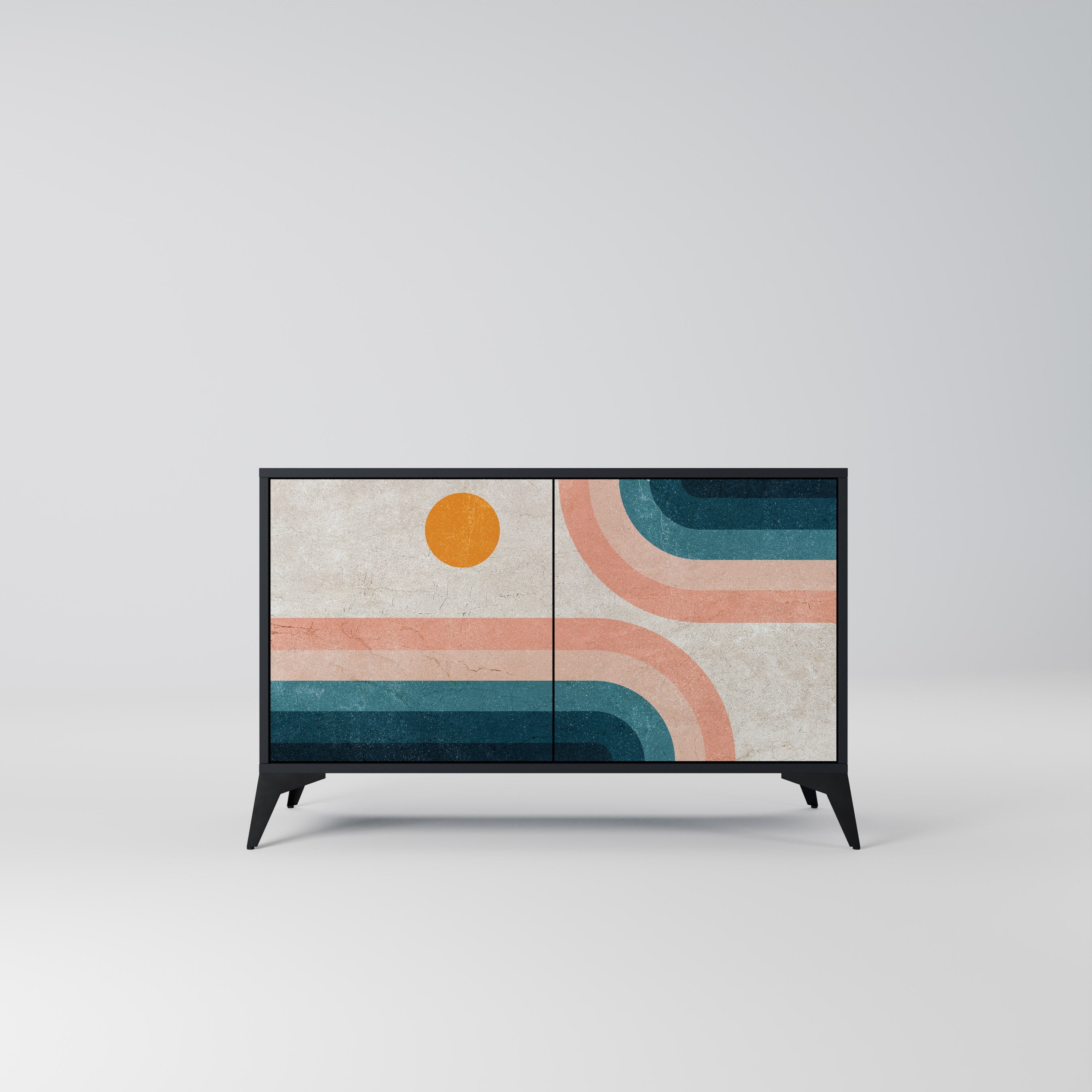 Buffet 2 portes TWO HALVES en finition noire