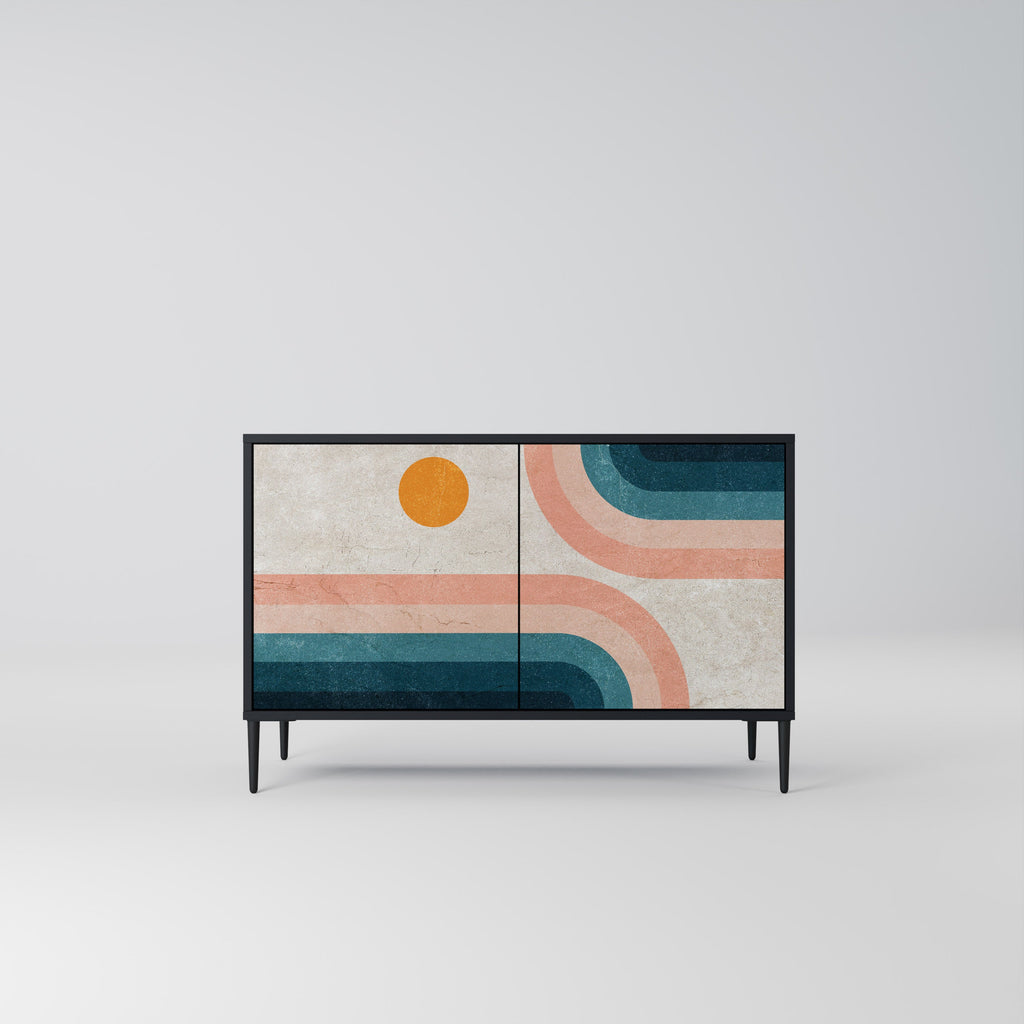 Buffet 2 portes TWO HALVES en finition noire