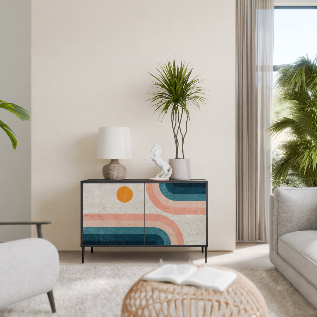 Buffet 2 portes TWO HALVES en finition noire