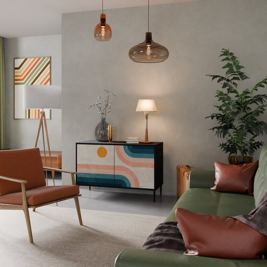 Buffet 2 portes TWO HALVES en finition noire