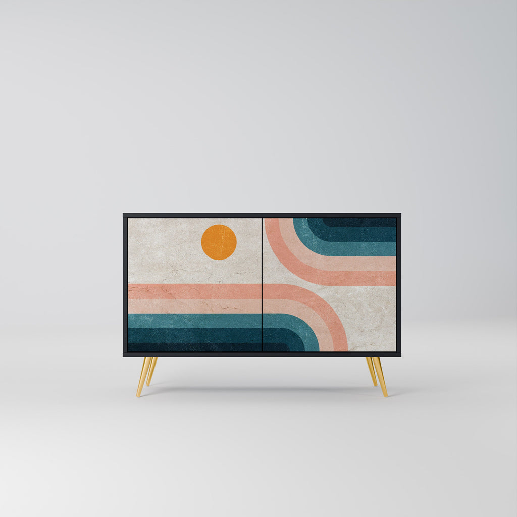 Buffet 2 portes TWO HALVES en finition noire