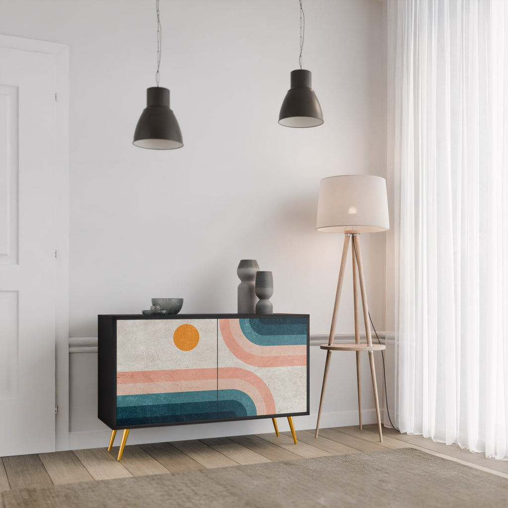 Buffet 2 portes TWO HALVES en finition noire