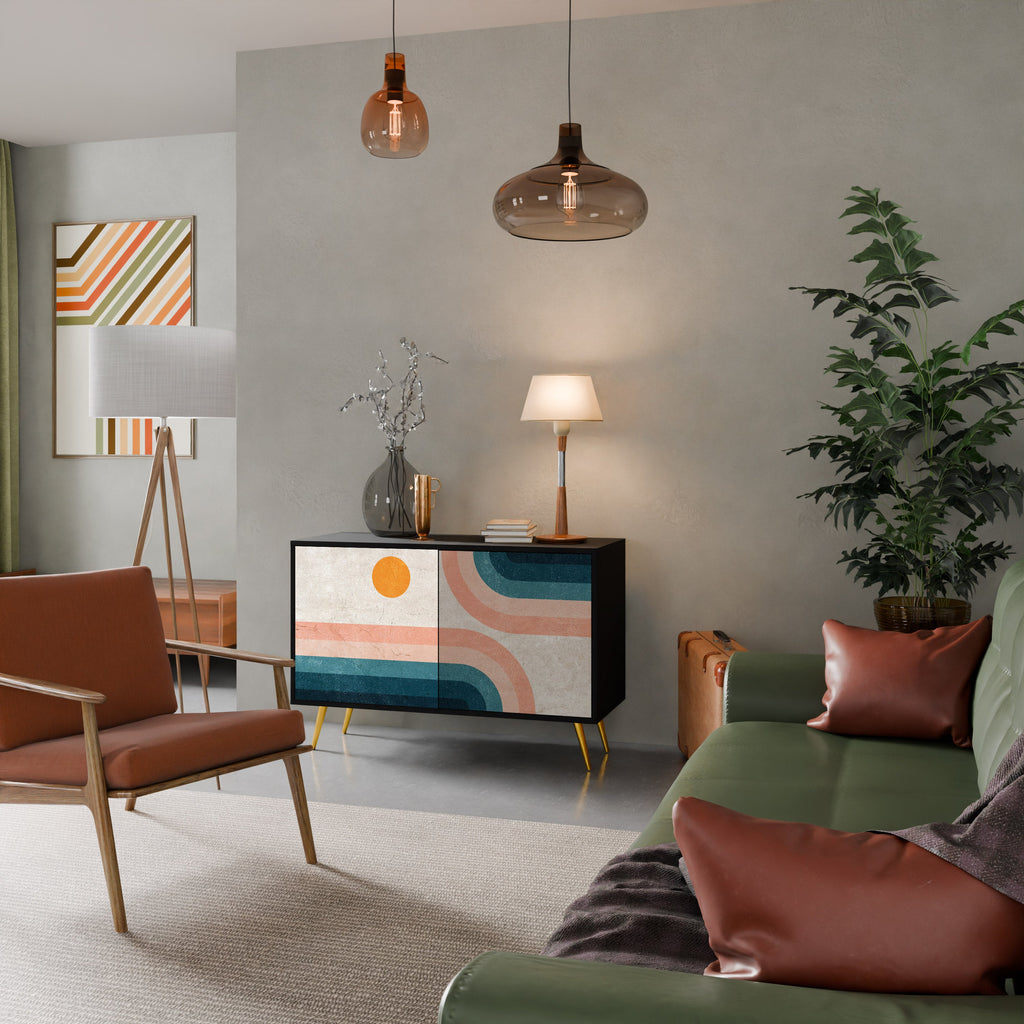 Buffet 2 portes TWO HALVES en finition noire