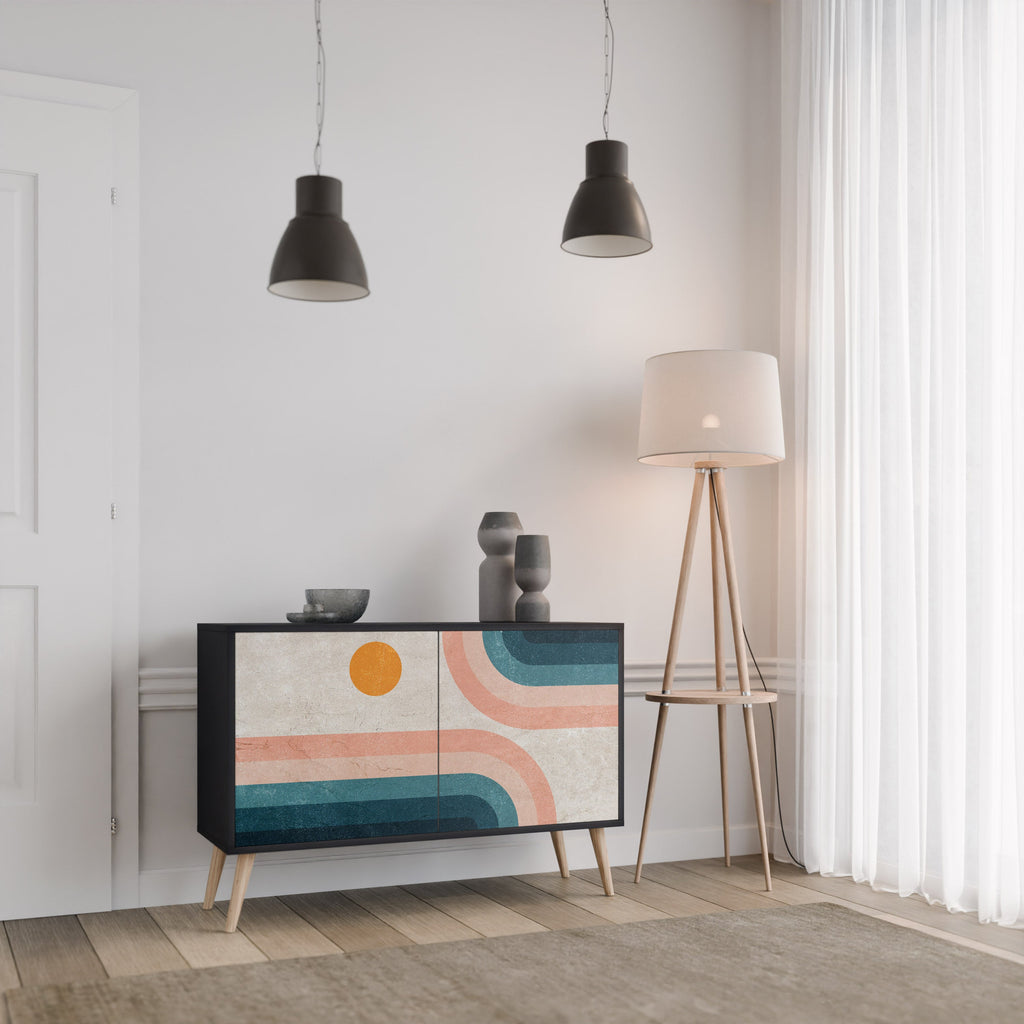 Buffet 2 portes TWO HALVES en finition noire