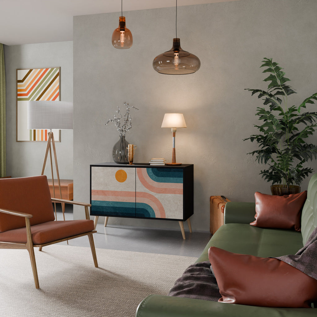 Buffet 2 portes TWO HALVES en finition noire