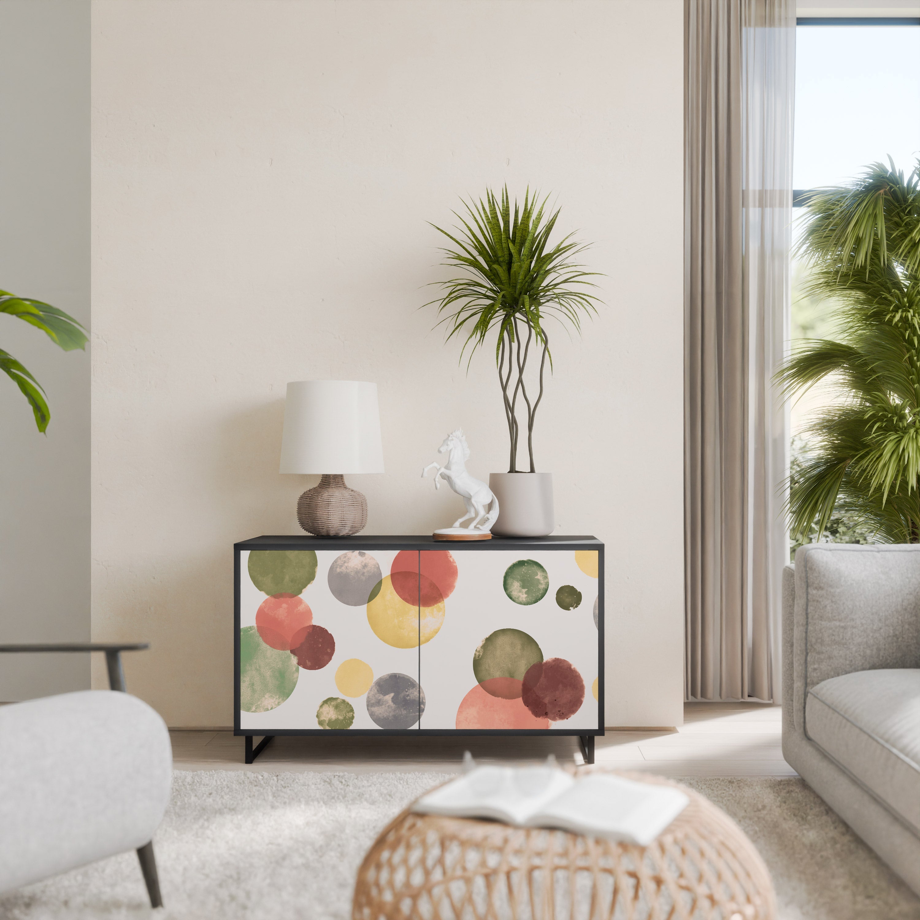 FLEETING HAPPINESS 2-Door Sideboard in Black Finish