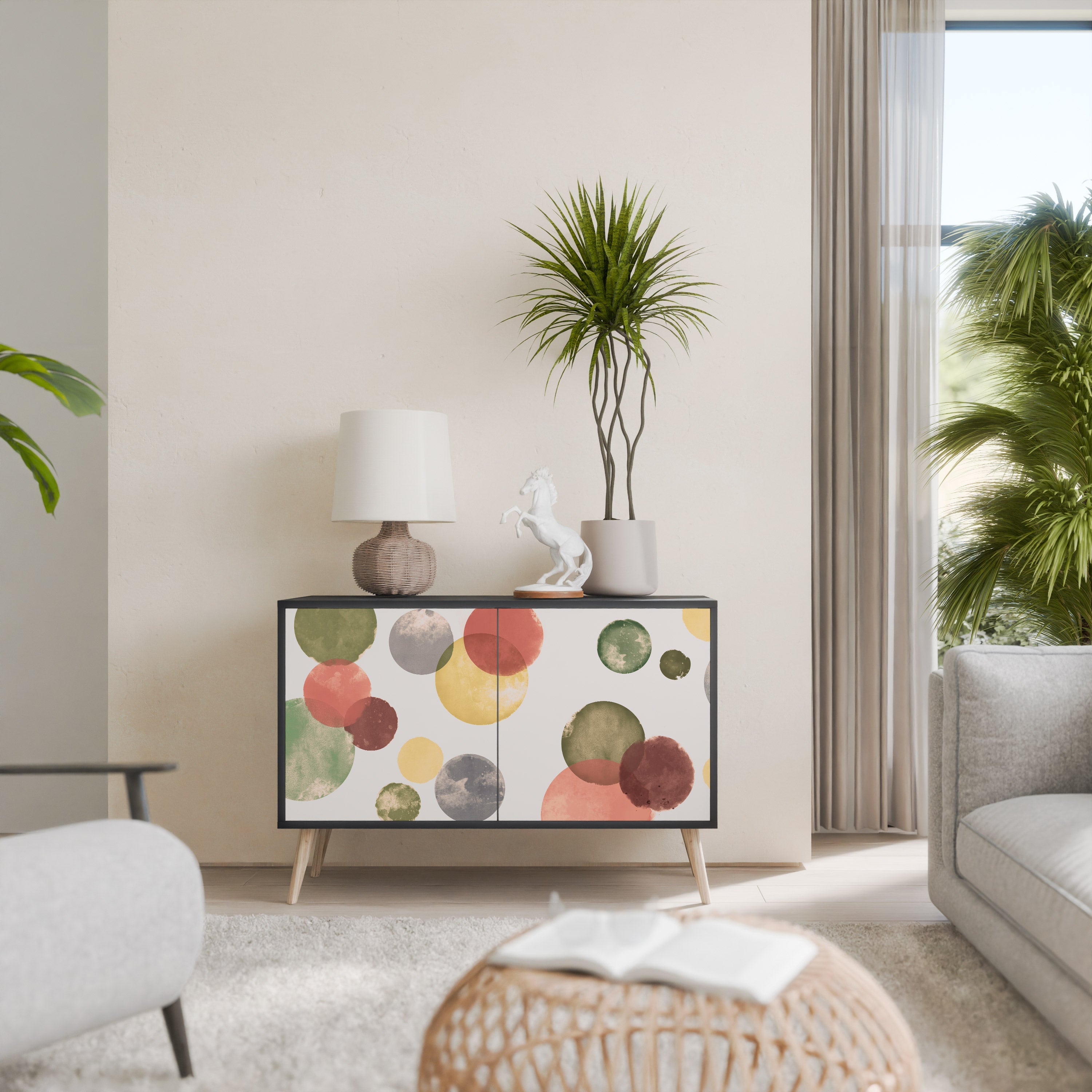 FLEETING HAPPINESS 2-Door Sideboard in Black Finish