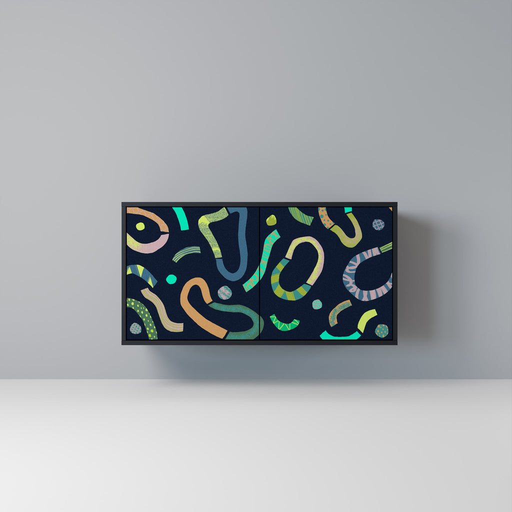 CONTRAST DANCE 2-Door Sideboard in Black Finish