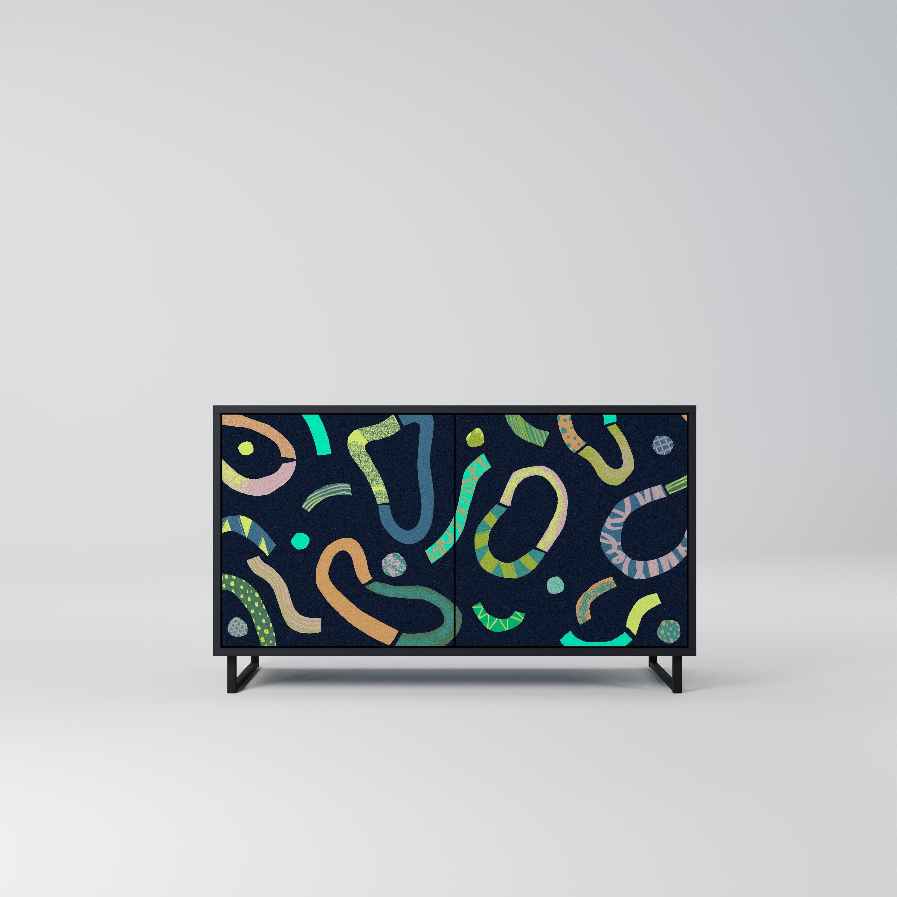 CONTRAST DANCE 2-Door Sideboard in Black Finish