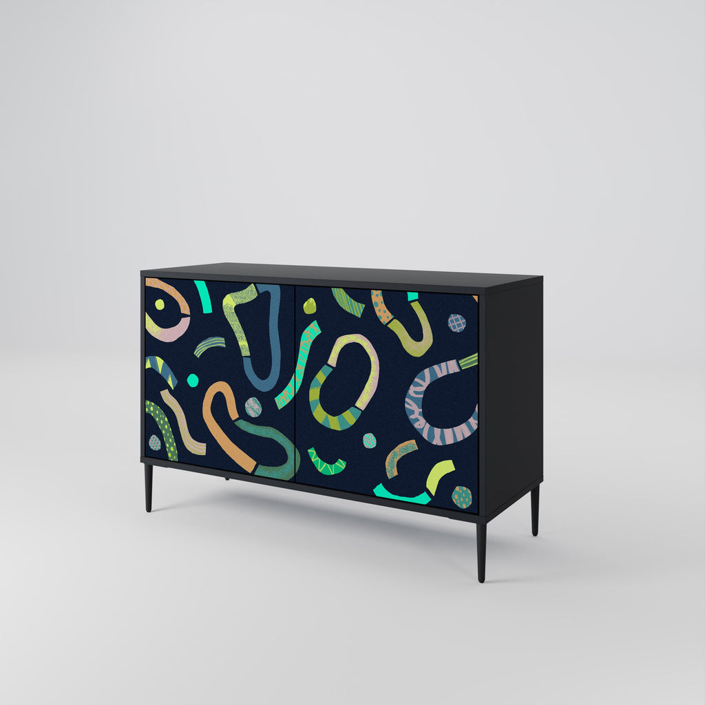 CONTRAST DANCE 2-Door Sideboard in Black Finish