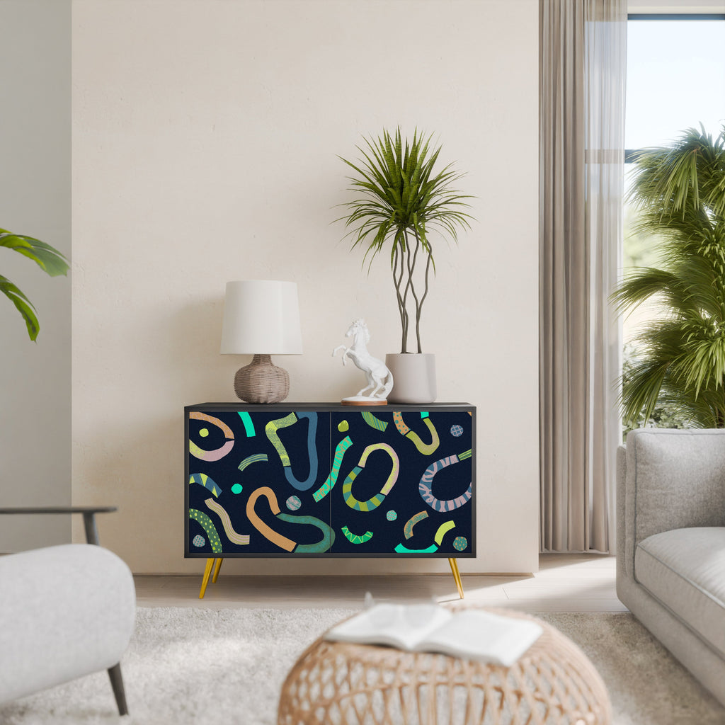 CONTRAST DANCE 2-Door Sideboard in Black Finish