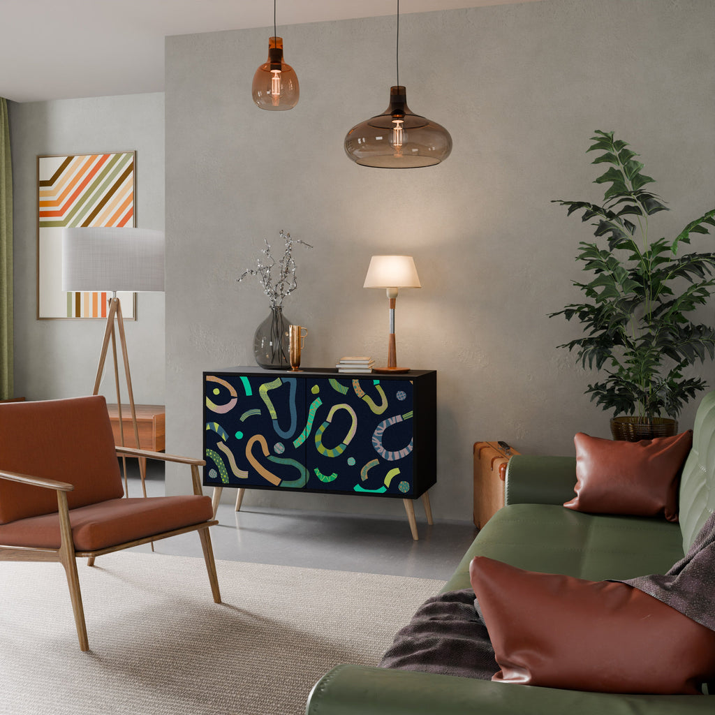 CONTRAST DANCE 2-Door Sideboard in Black Finish